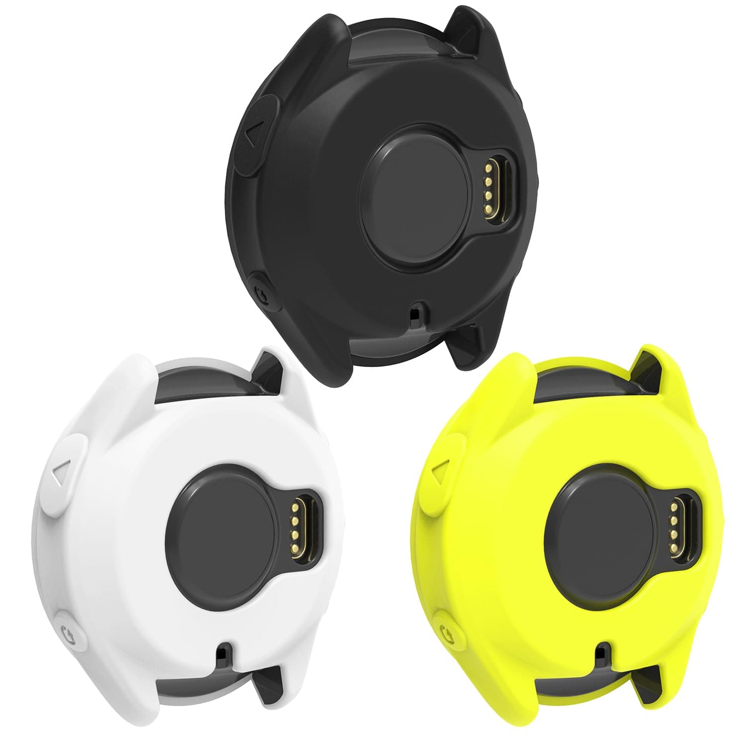 TenCloud 3 Pack Watch Cases Cover Intended for Garmin Forerunner 965 Silicone Protective Case Shell Smartwatch Accessories (Black+White+Yellow)