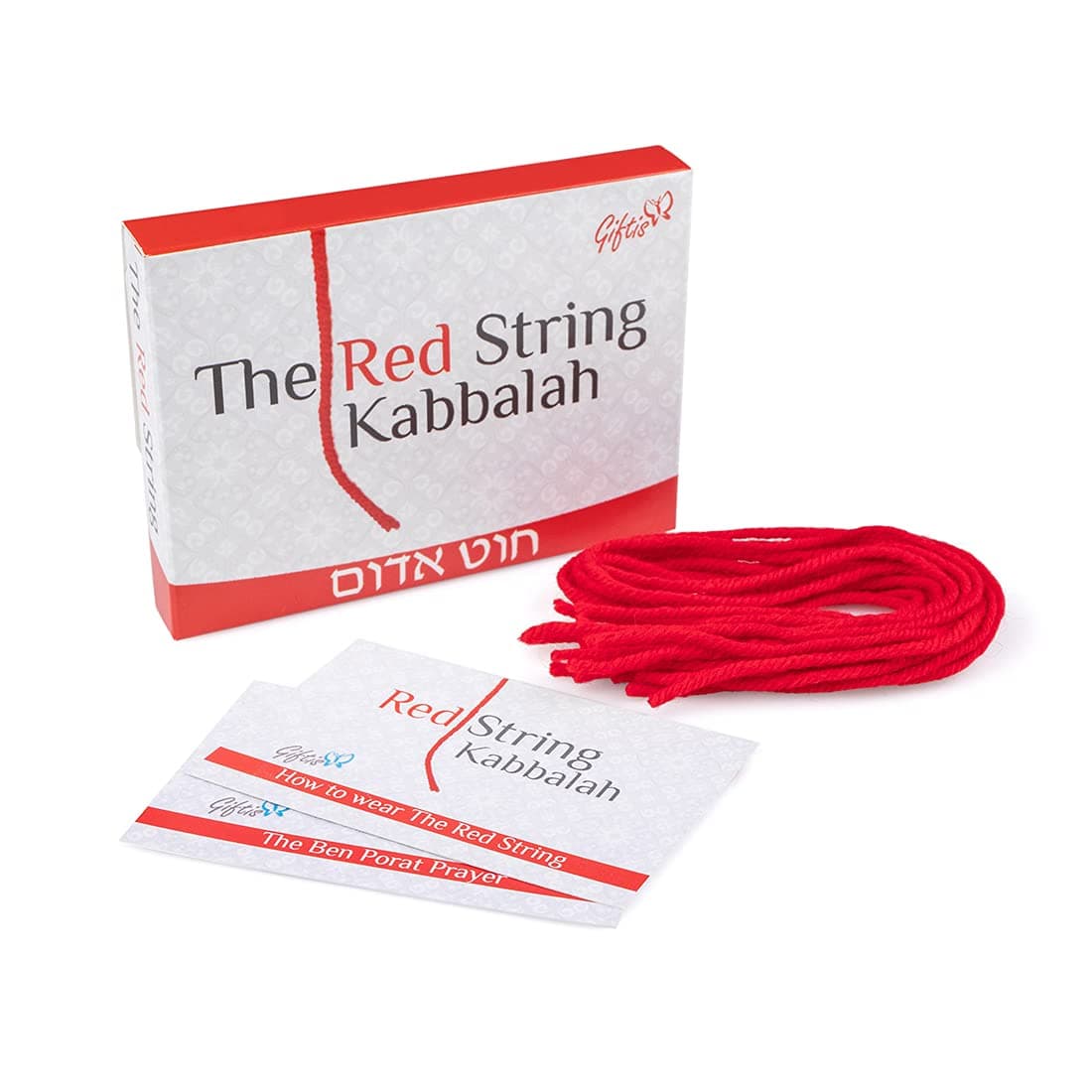 Giftis 10 pcs. Original Kabbalah Red String Bracelet - 100% Wool - Protection Against the Evil Eye from Rachel’s Tomb in Israel