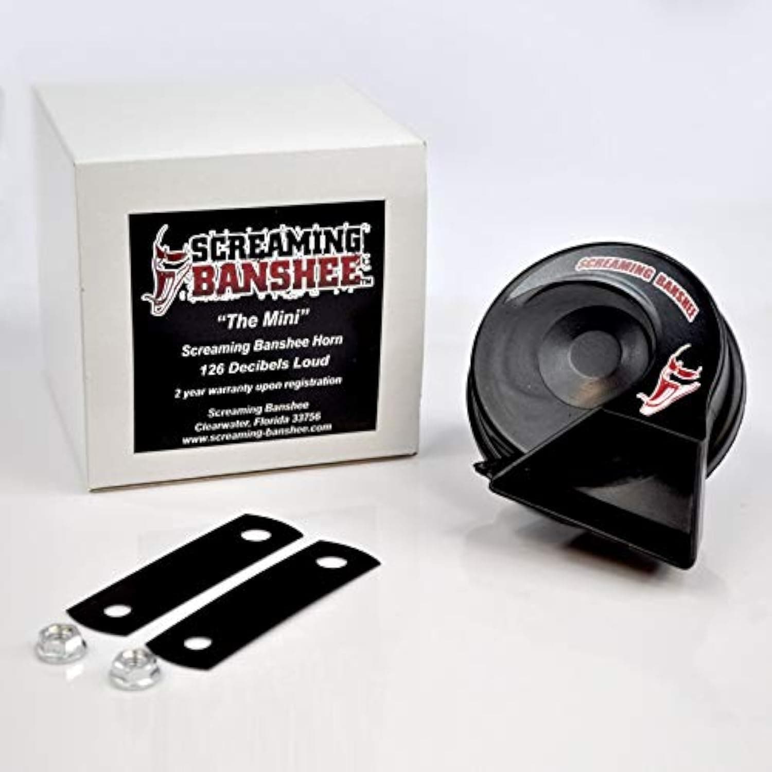 - Screaming Banshee Mini Banshee Horn Kit, 126dB, Universal Upgrade for Most Motorcycles, Compact and Louder than most American and metric OEM, Easy Installation, 2 Year Warranty