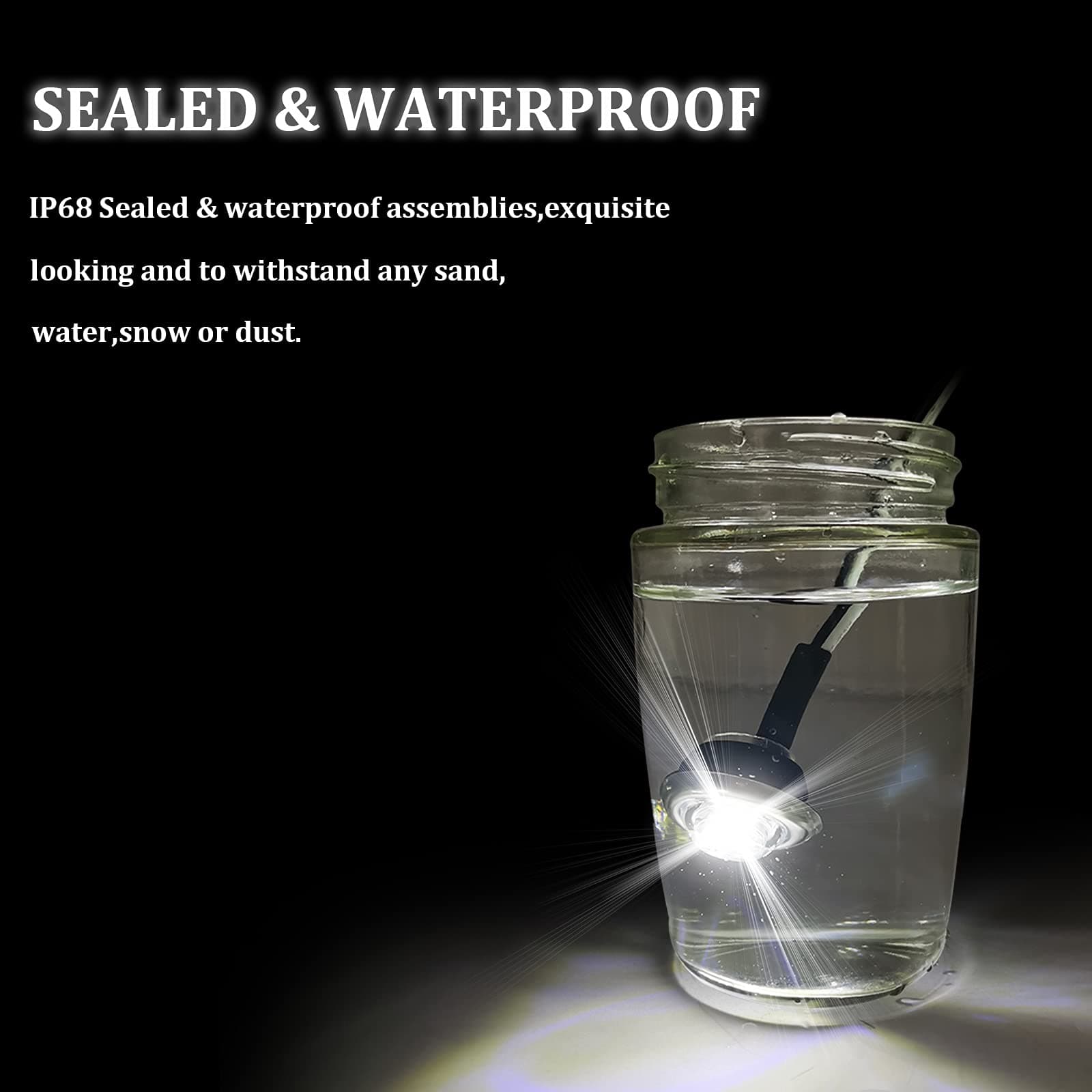 PSEQT 3 LED Round Boat Interior Deck Transom Courtesy Utility Light Marine Step Cockpit Lighting Waterproof for Fishing Pontoon Kayak Yacht Sailboat (White, 10Pcs)