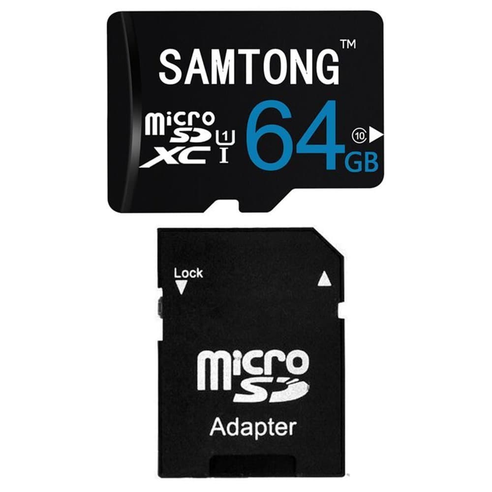 64GB Micro SD SDXC TF Memory Card High Speed Class 10 With Micro SD Adapter (64GB, Black)
