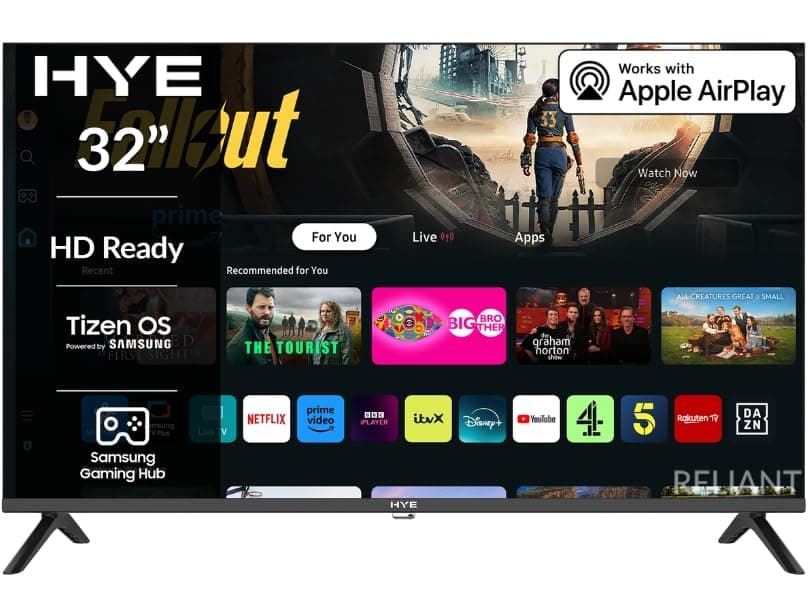 – TV - Smart TV, 32" Screen Size, HD Ready Resolution, Apple AirPlay, Samsung Tizen OS & Gaming Hub, Versatile Connectivity, Black, Perfect For Streaming, Gaming & Entertainment - 32HDS1008