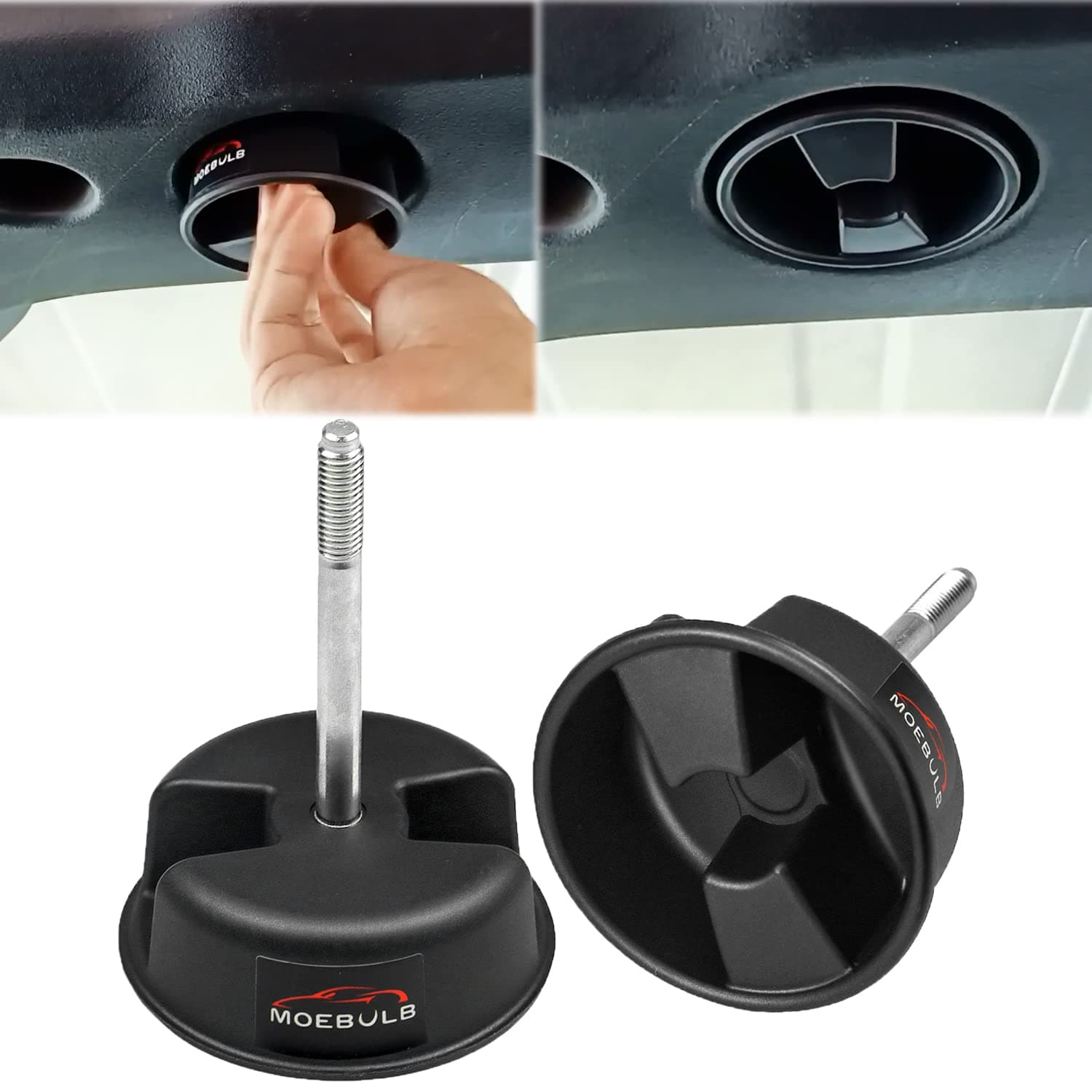 Hardtop Top Hard Panel Mounting Screw Knob 2pcs Compatible with Jeep Wrangler JK 2dr and Unlimited 4dr 2007-2019（Black）