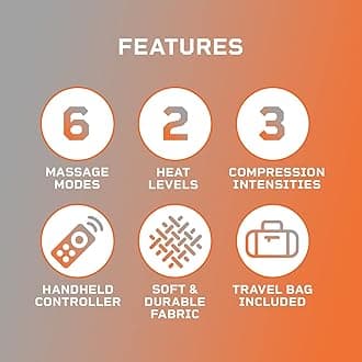 Lifepro Leg Massager - Foot and Leg and Calf Compression Massager for Circulation - with Heat and Compression for Pain Relief - High, Wide