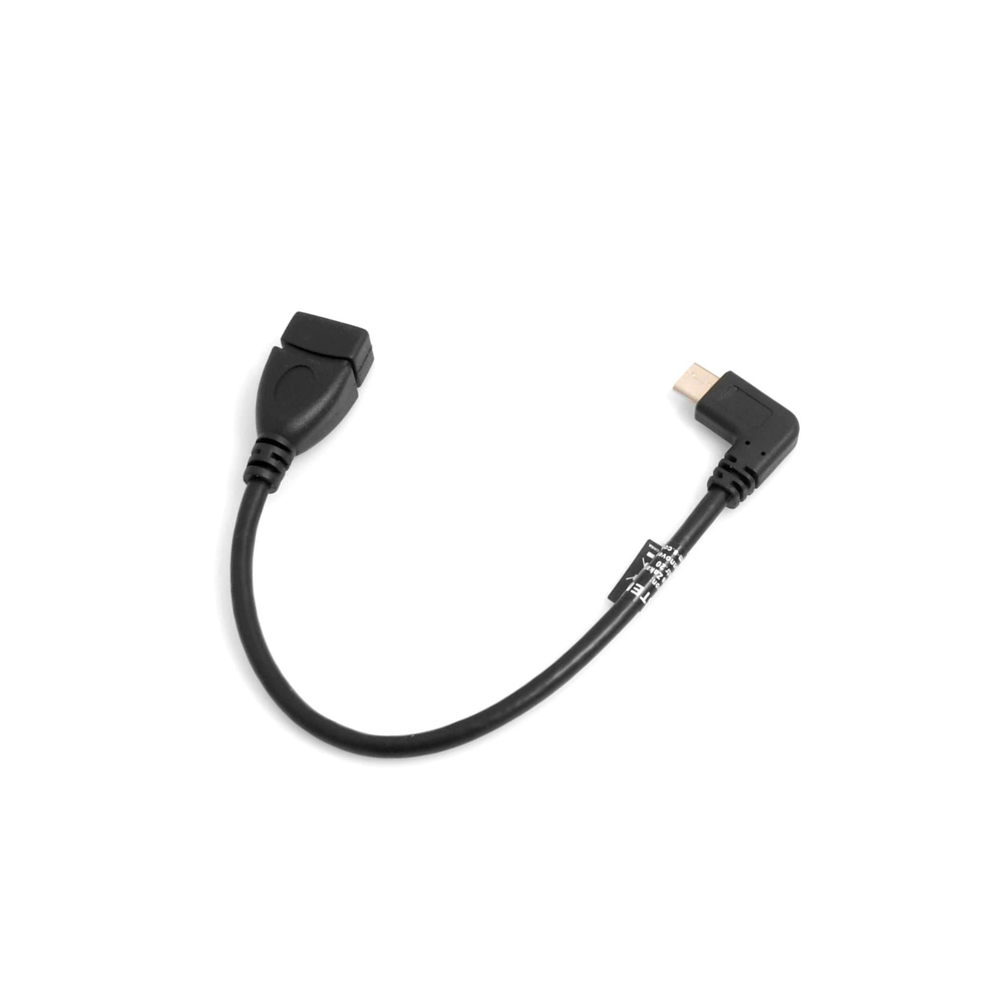 System-S OTG On The Go Host USB A 3.0 (Female) to USB 3.1 Type C (Male) 90 Degree Angle Connector Adapter Data Cable Extension 22 cm
