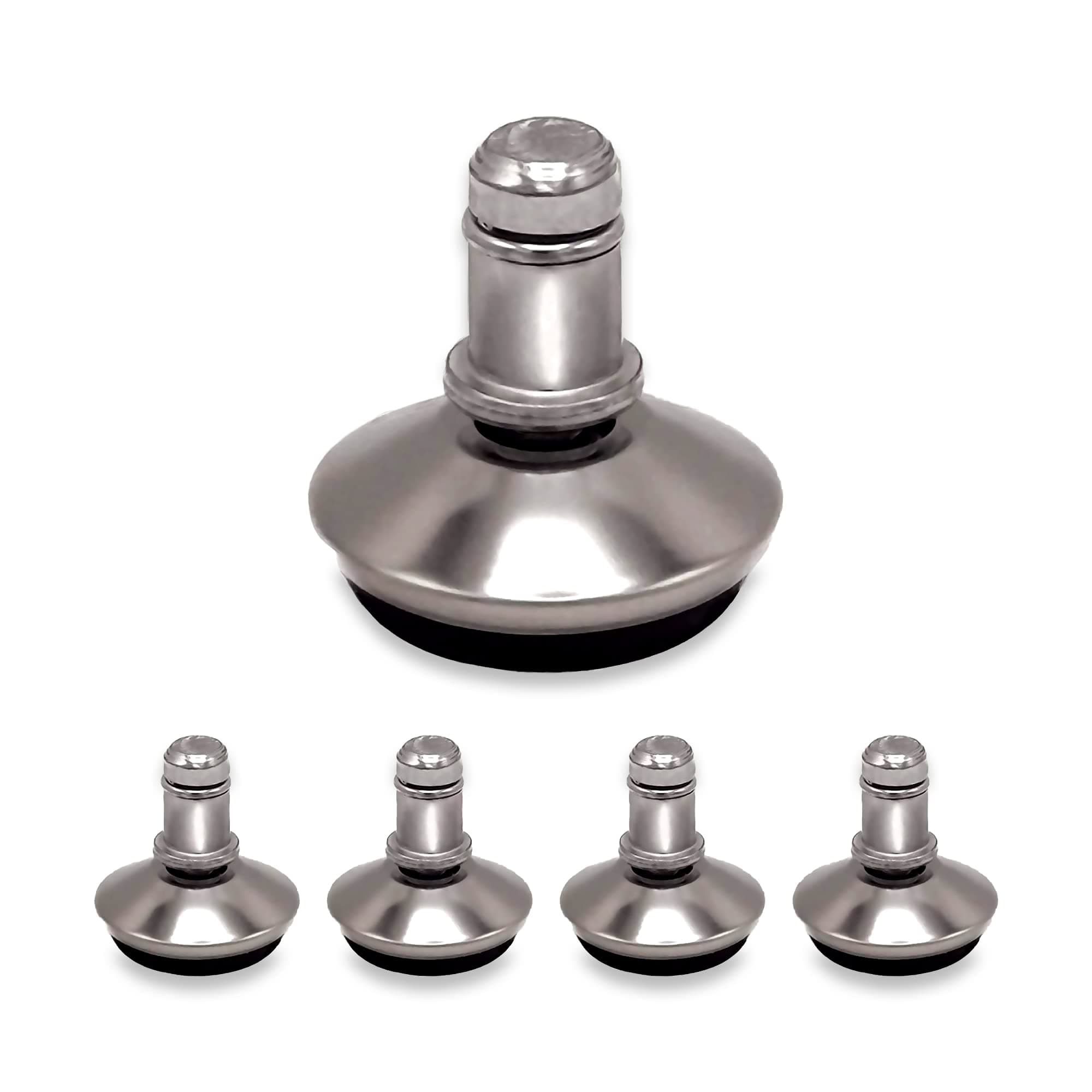 Office Chair Bell Glides Replacement, Replace Swivel Caster Wheels to Fixed Stationary Foot, Dia 7/16"(11mm) stem fit Most Office Chairs, Low Profile Bell Glides Feet Set of 5 (Silver)