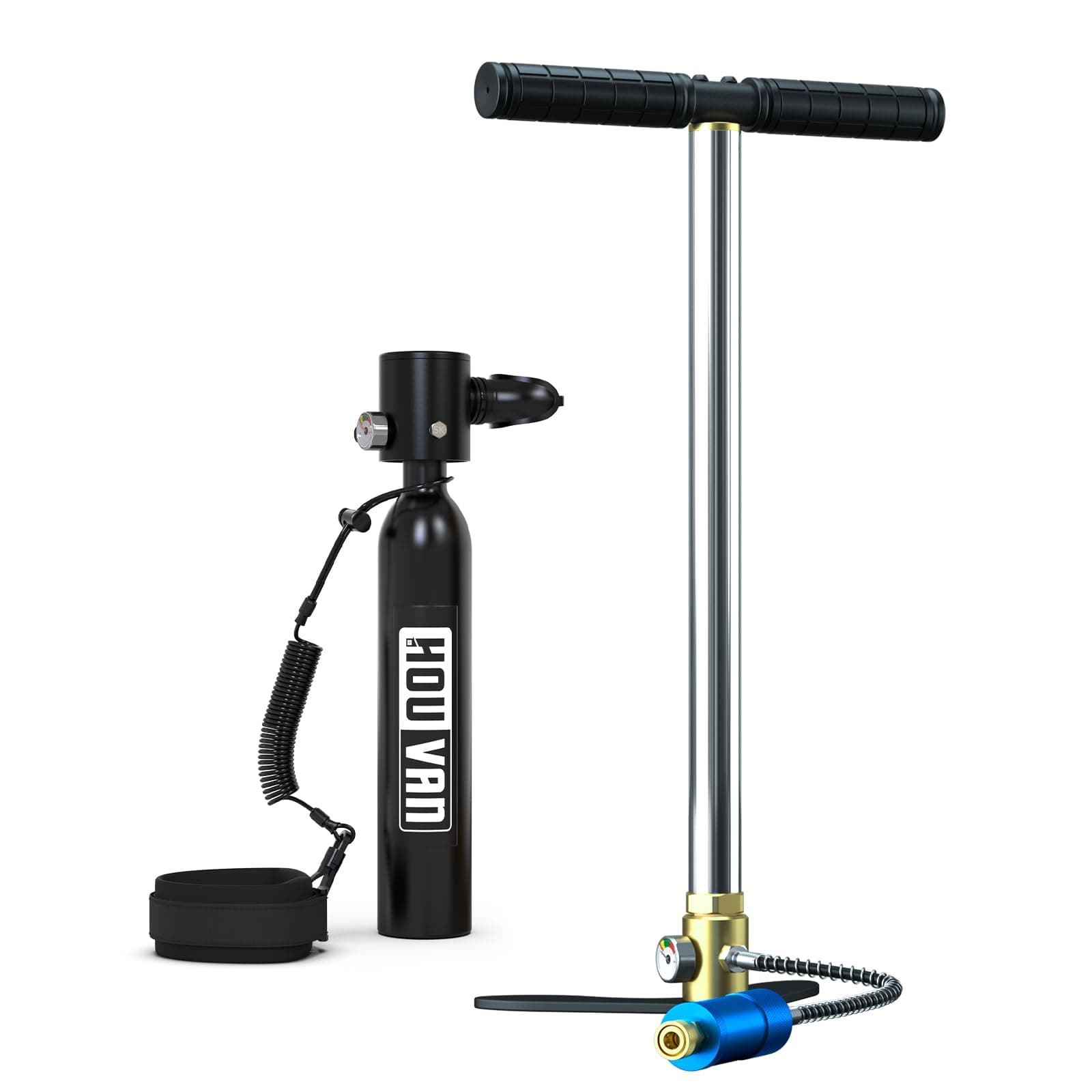 Mini Scuba Tank 0.5L Capacity Inflatable Diving Tank Support 6-10 Minutes Underwater Breathing Portable Tank Up to 33 Feet for Underwater Work/Underwater Recreation