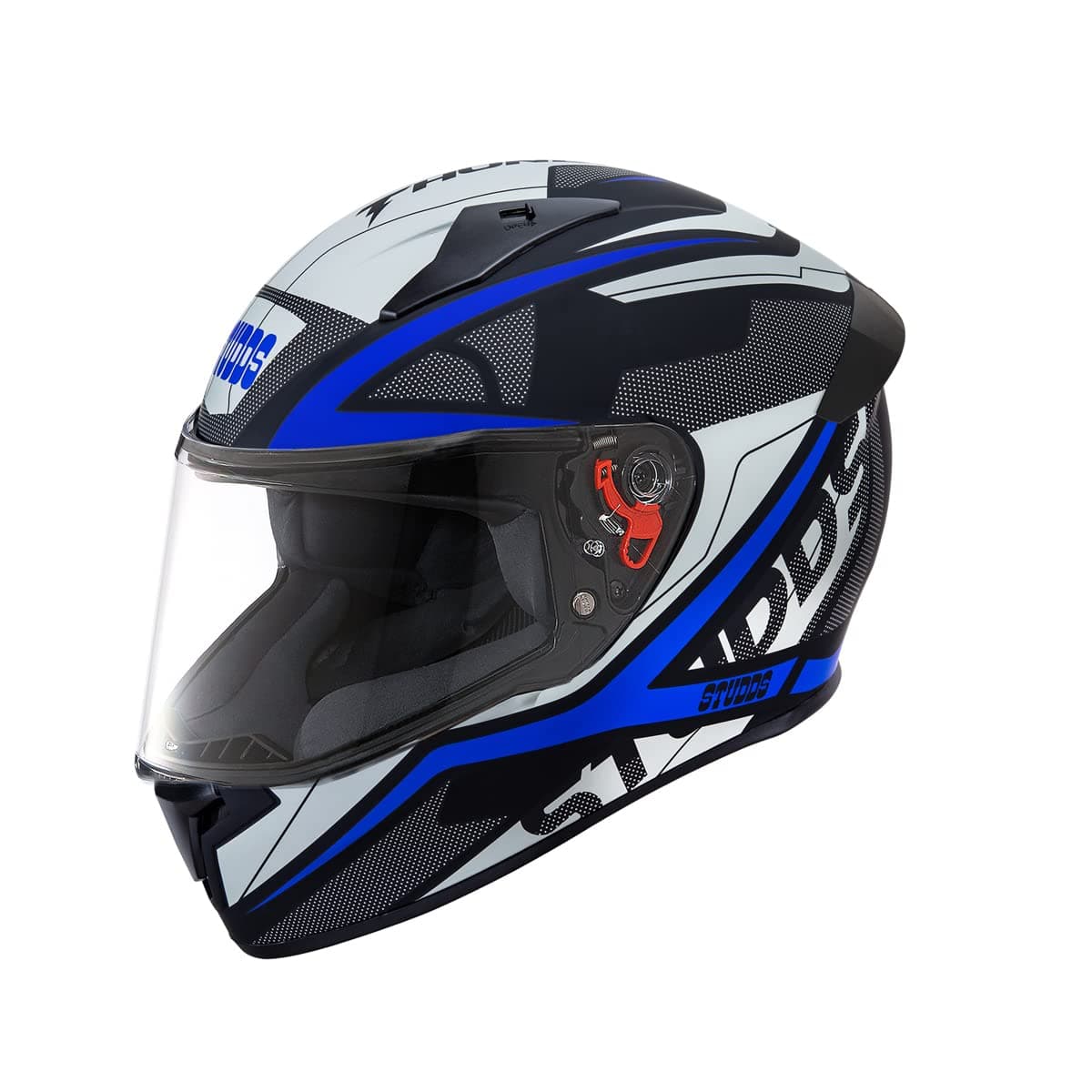 Studds Thunder Full Face Helmet D4 with Clear Visor (Matt Black N1, M)