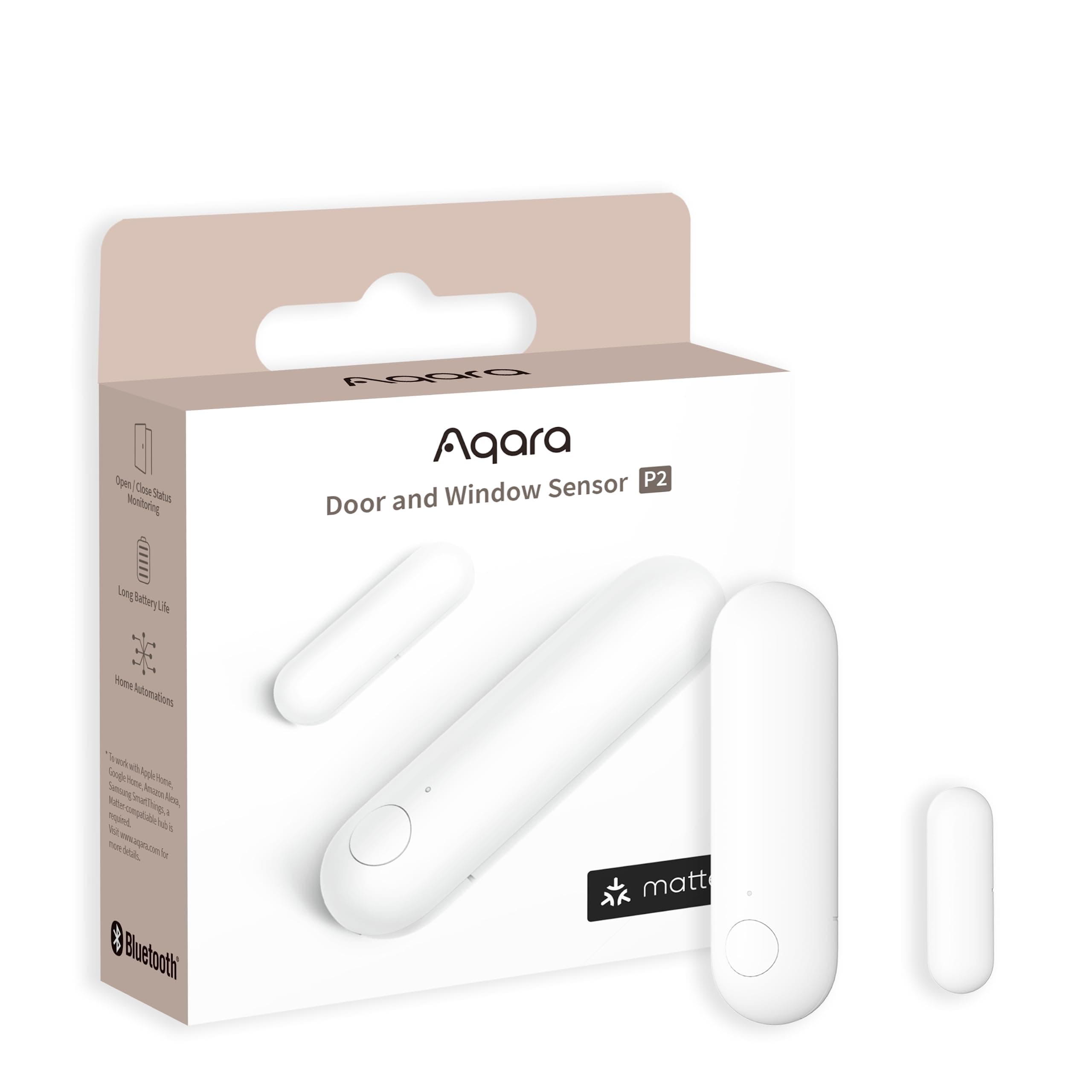 Door and Window Sensor P2, Matter Over Thread, Requires Thread Border Router, Contact Sensor with Remote Alarm and Local Automation, Supports Apple Home, Google Home, Alexa and SmartThings