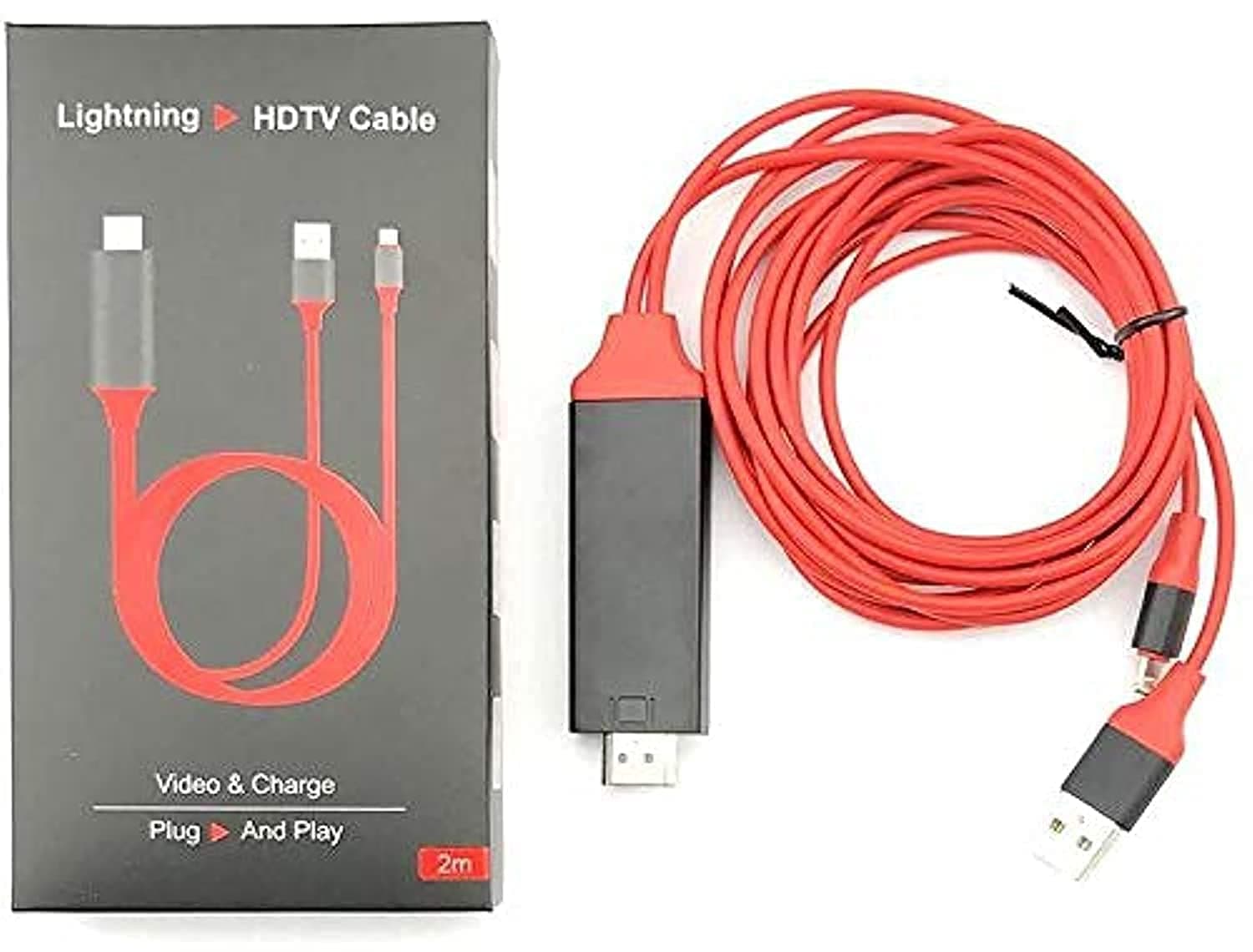 Apple iPhone X 8 Plus 2M Lightning to HDMI AV TV Cable Adapter 1080P For Apple iPhone 7 6 6s Plus 5s iPad Air ipad Mobile