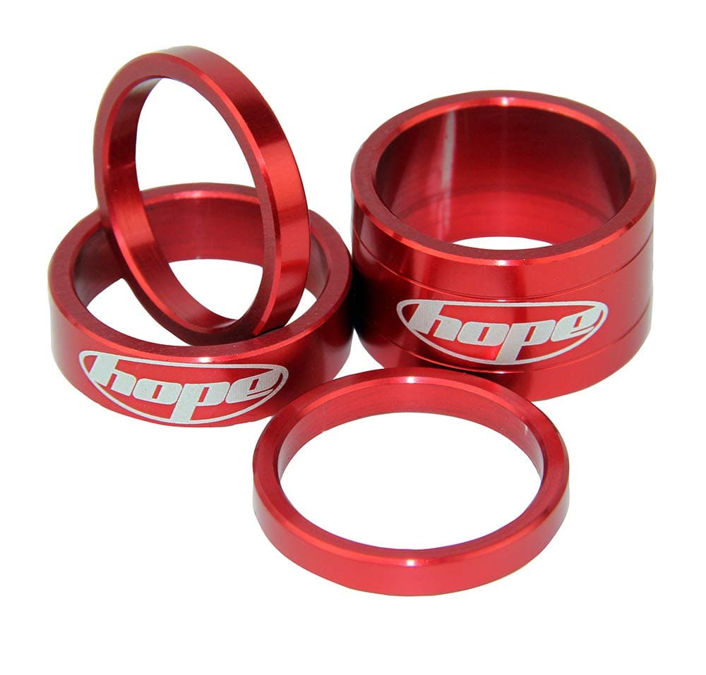 Space Doctor Headset Spacers for 1 1/8" Diameter Steerer Forks | Aluminum | Red