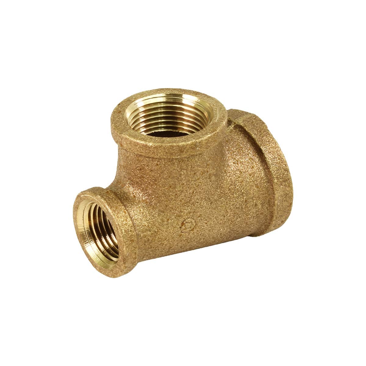 Everflow BRRT0344-NL 3/4 x 1/2 x 3/4-Inch Brass Reducing Tee Three Size with Female Threaded Connections Ends, Brass Construction, Higher Corrosion Resistance Economical & Easy to Install
