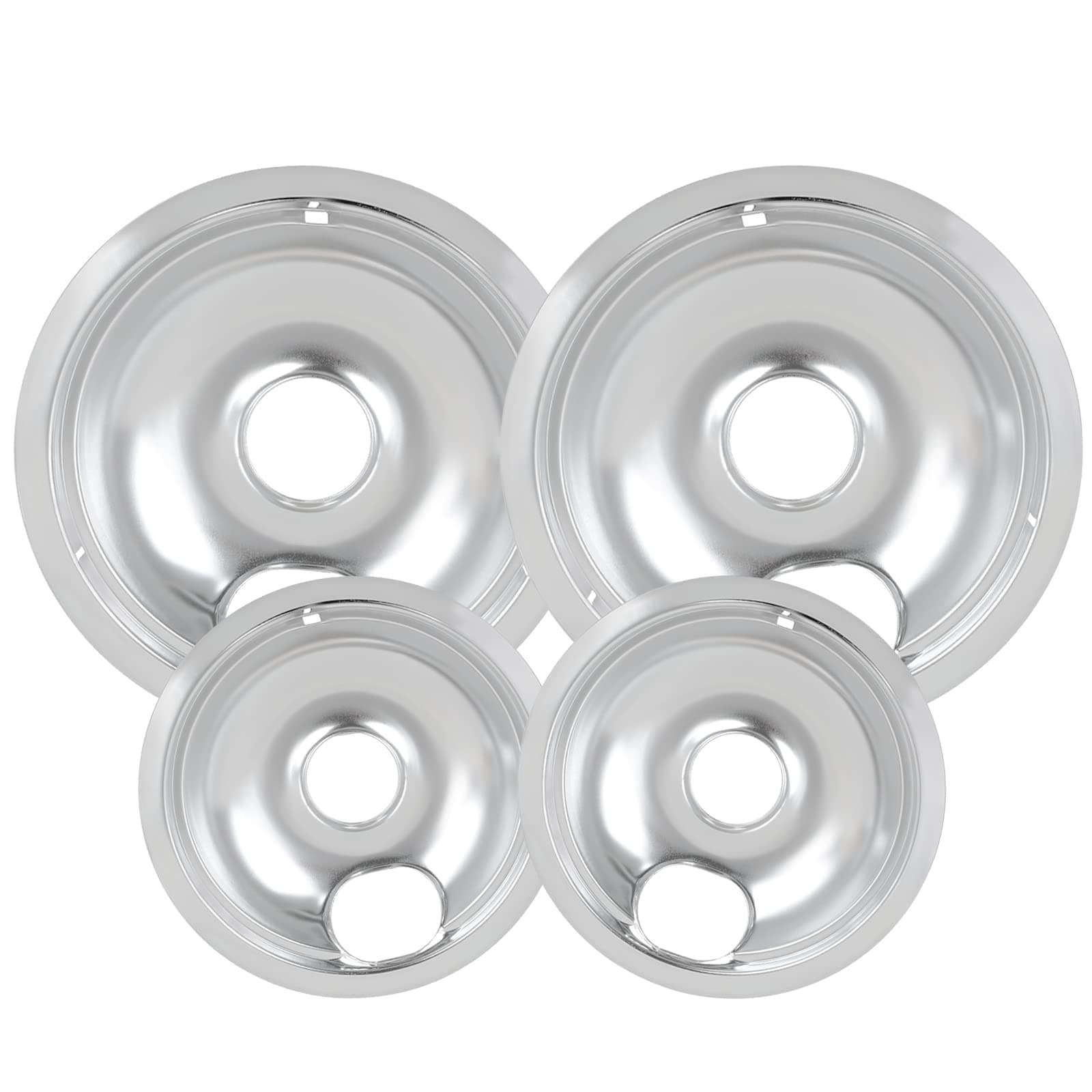 HYGINIC Replacement Range Cooktop Drip Pans NON for GE - Includes 2 6-Inch and 2 8-Inch Pans, 4 Pack