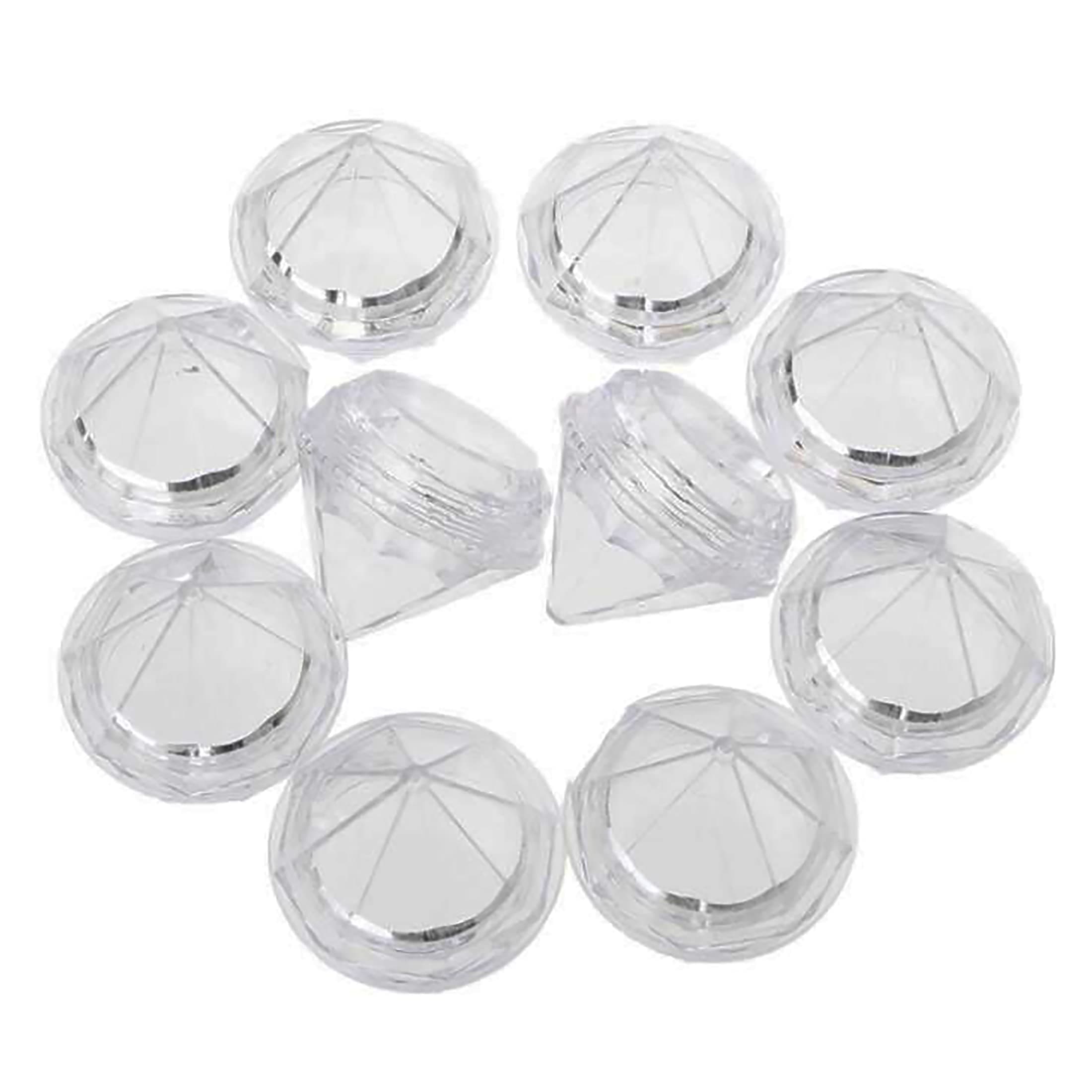 50 PCS 5 Gram Diamond shaped Clear Jars Empty Refillable Cosmetic Sample Jars Makeup Plastic Jar with Lid Cosmetic Trial Case Compact Storage Box for Lotion Creams Eyeshadow Nails Powder