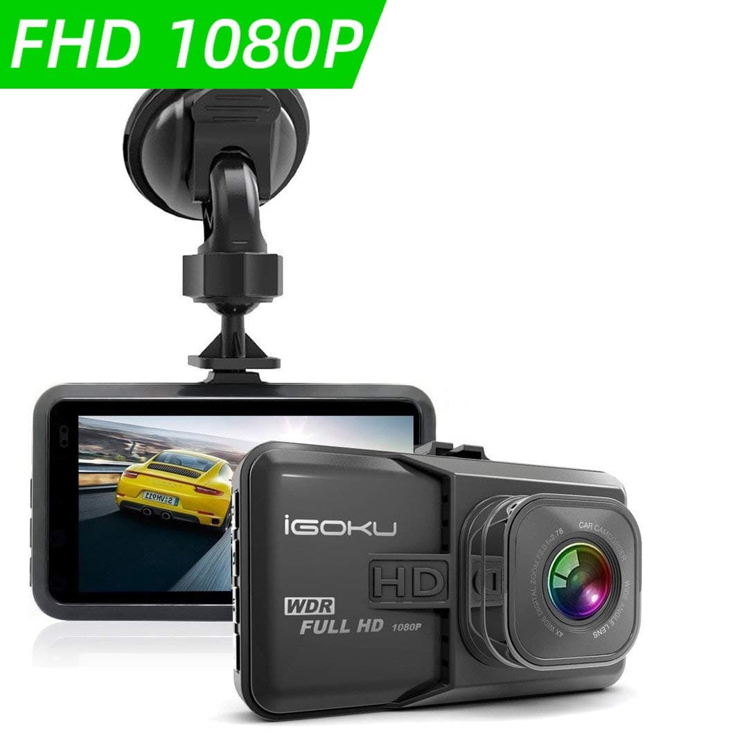 Dash Cam,iGOKU 1080P Full HD Dash Camera 3" LCD Screen 170° Wide Angle Car Blackbox Camcorder Dashboard Driving Video Recorder with Night Vision,G-sensor,Motion Detection and Loop Recording