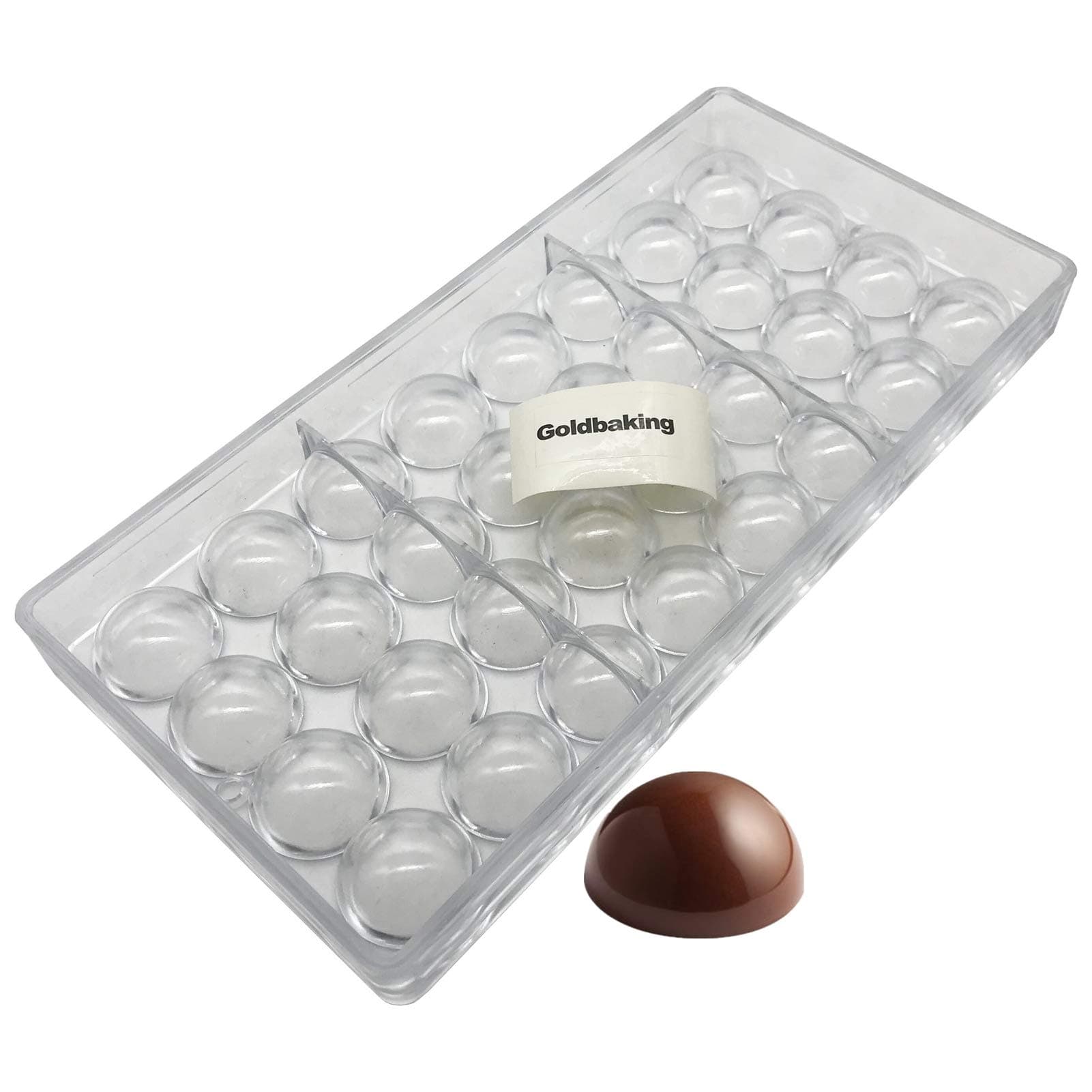 Goldbaking 2.7cm Chocolate Sphere Mold Polycarbonate Small Ball Candy Mould (xs1.06inch)