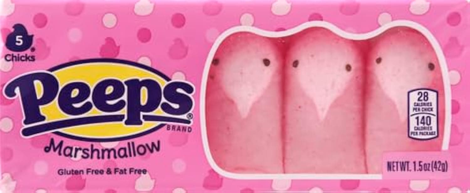 Just Born Peeps Chicks Candy, Pink, 1.5 Oz