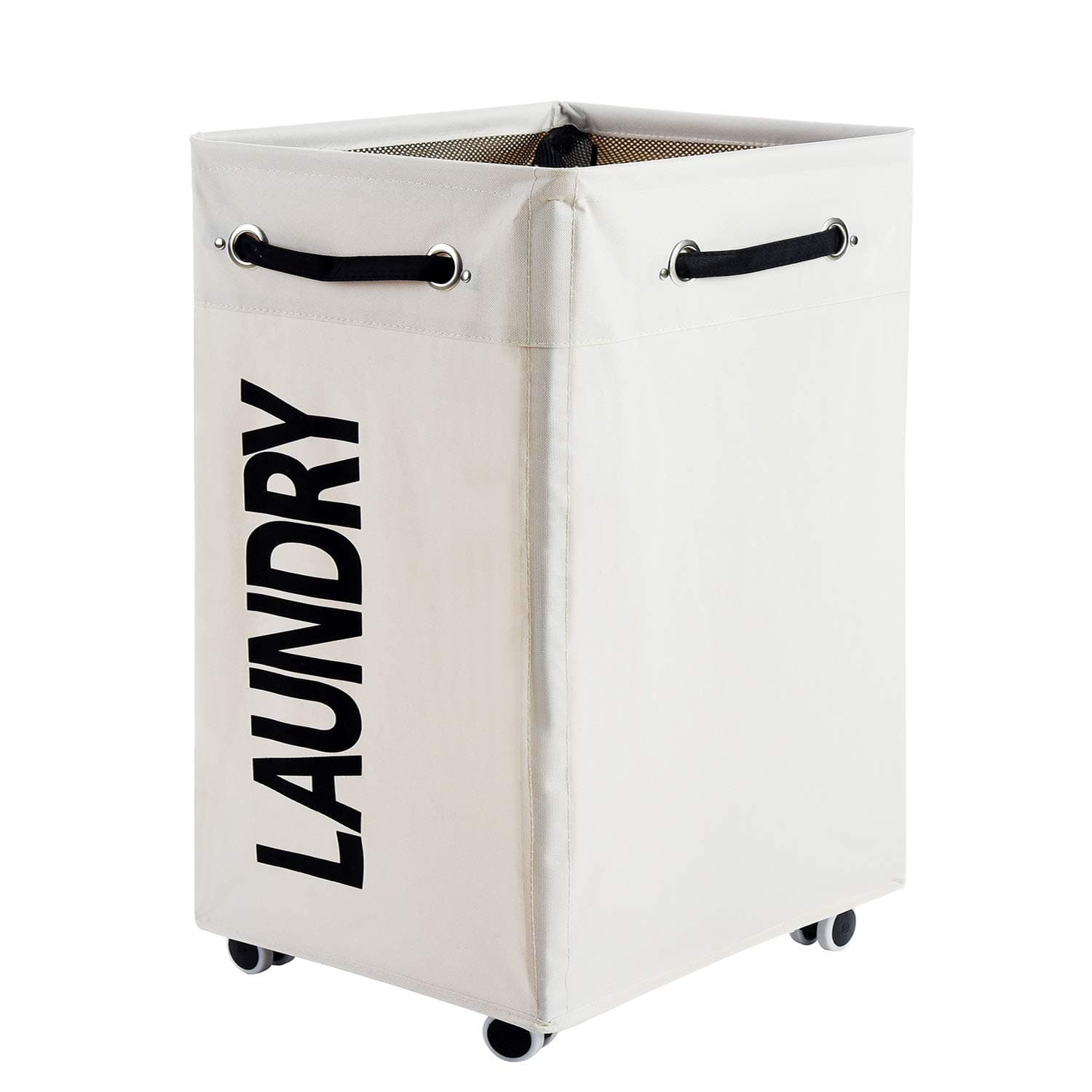 Haundry 86L Large Collapsible Laundry Hamper with Wheels, Waterproof Rolling Clothes Hamper Basket Bin for Dirty Clothes Storage