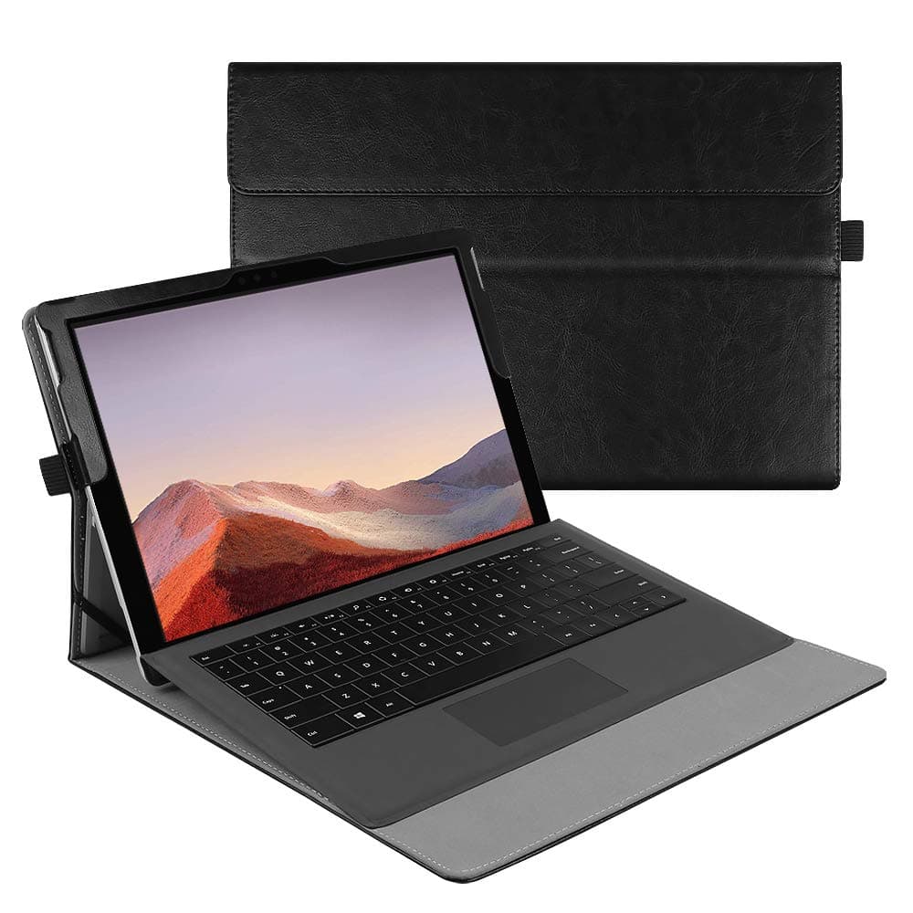 Fintie Case for Microsoft Surface Pro 7 / Pro 6 / Pro 5 / Pro 4 / Pro 3 / Pro LTE - Multiple Angle Viewing Portfolio Business Cover, Compatible with Type Cover Keyboard, Black