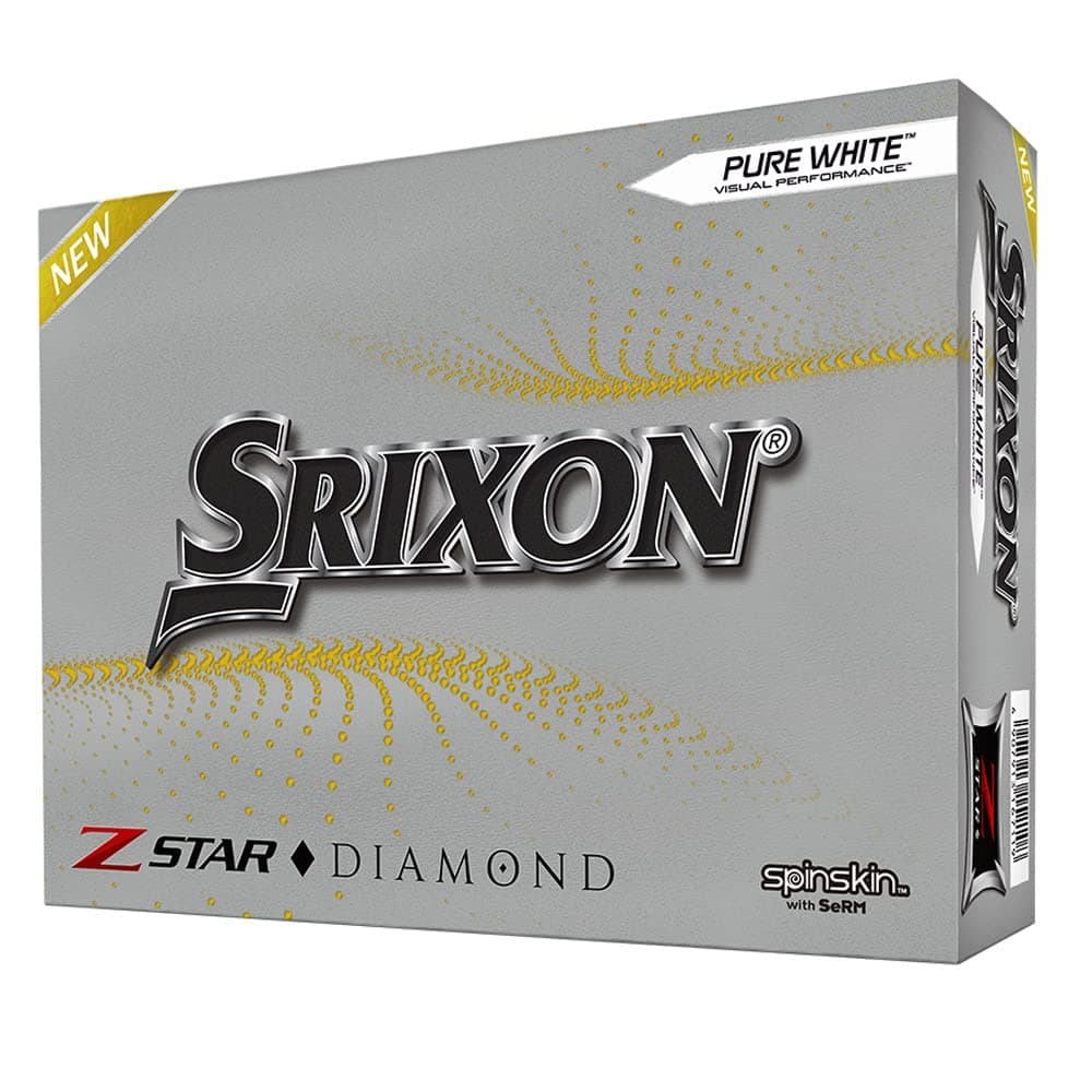 Srixon Z-STAR DIAMOND 2&3 - High Performance Golf Ball | Maximum Distance & Reduced Spin | FastLayer DG Core 2.0 | Spin Skin+ Cover | Exceptional Control & Precise Feel | White & Tour Yellow
