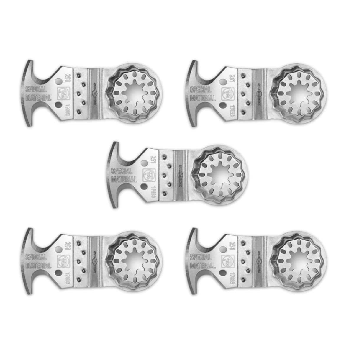 FeinStarlock Multi-Knife - Triple Cutting Edge for Fast, Clean Cuts, Versatile Cutting Tool for Carpet, PVC Flooring, Bitumen Shingles and Roofing Paper, 5-Pack - 63903251280