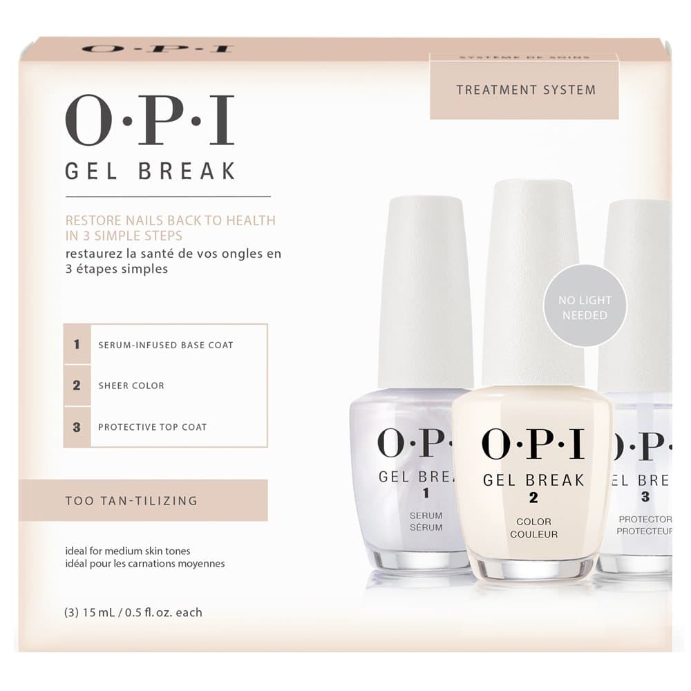 OPI Gel Break Treatment System Kit – Too Tan Tilizing – 15ml/0.5oz each