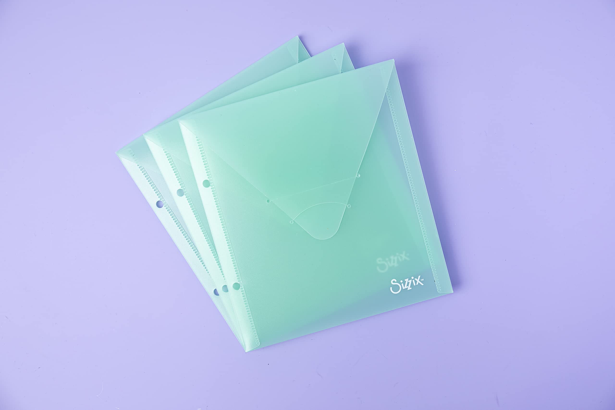 SizzixSTO Insert, Sm, 3Pk Die Storage Envelopes Mint Julep, 3 Count (Pack of 1), Multicolor