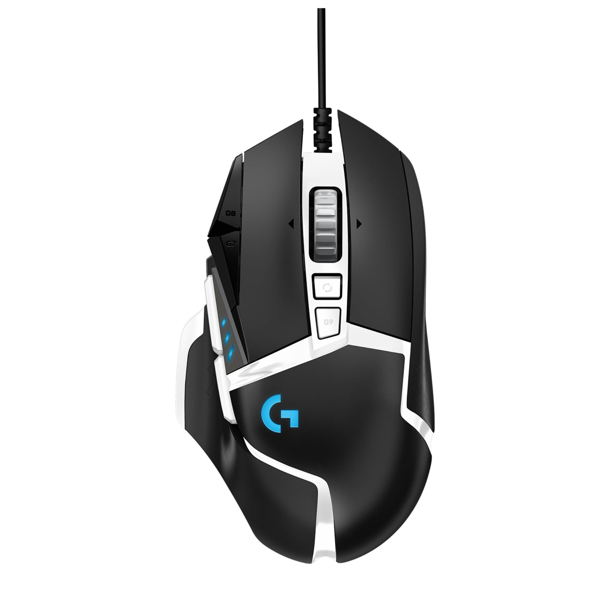 Logitech G502 Hero High Performance Gaming Mouse Special Edition, Hero 25K Sensor, 25 600 DPI, RGB, Adjustable Weights, 11 Programmable Buttons, On-Board Memory, PC/Mac - Black/White