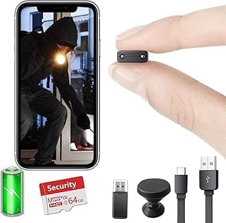【Free 64G】Smallest Wireless Battery Spy Camera,HD1080P Mini Wifi Camera,Small Baby Monitor Camera,Pet Camera,Nanny Cam with Night Vision,Motion Detection,Cloud Storage,for Security with iOS Android
