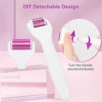 Tazweeq 6 in 1 Titanium Microneedling Roller Kit, Micro Needle Roller with 5 Replaceable Heads, Portable Facial Beauty Care Tool