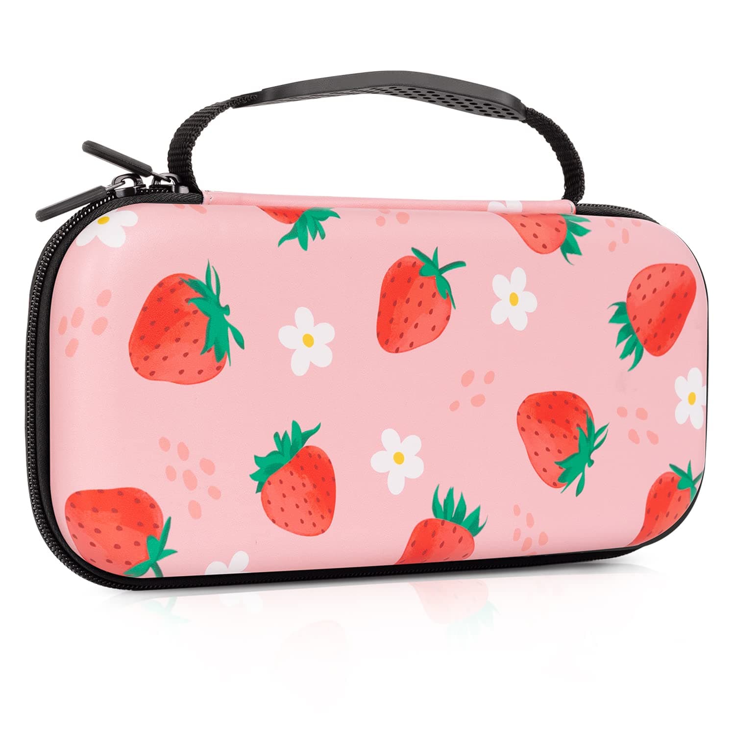 Lokigo New Switch Carrying Case for Nintendo Switch/Switch OLED, Pink Nintendo Switch Case for Girls Boys Protective Hard Shell Portable Travel Switch Bag Case with Pockets for Console & Accessories