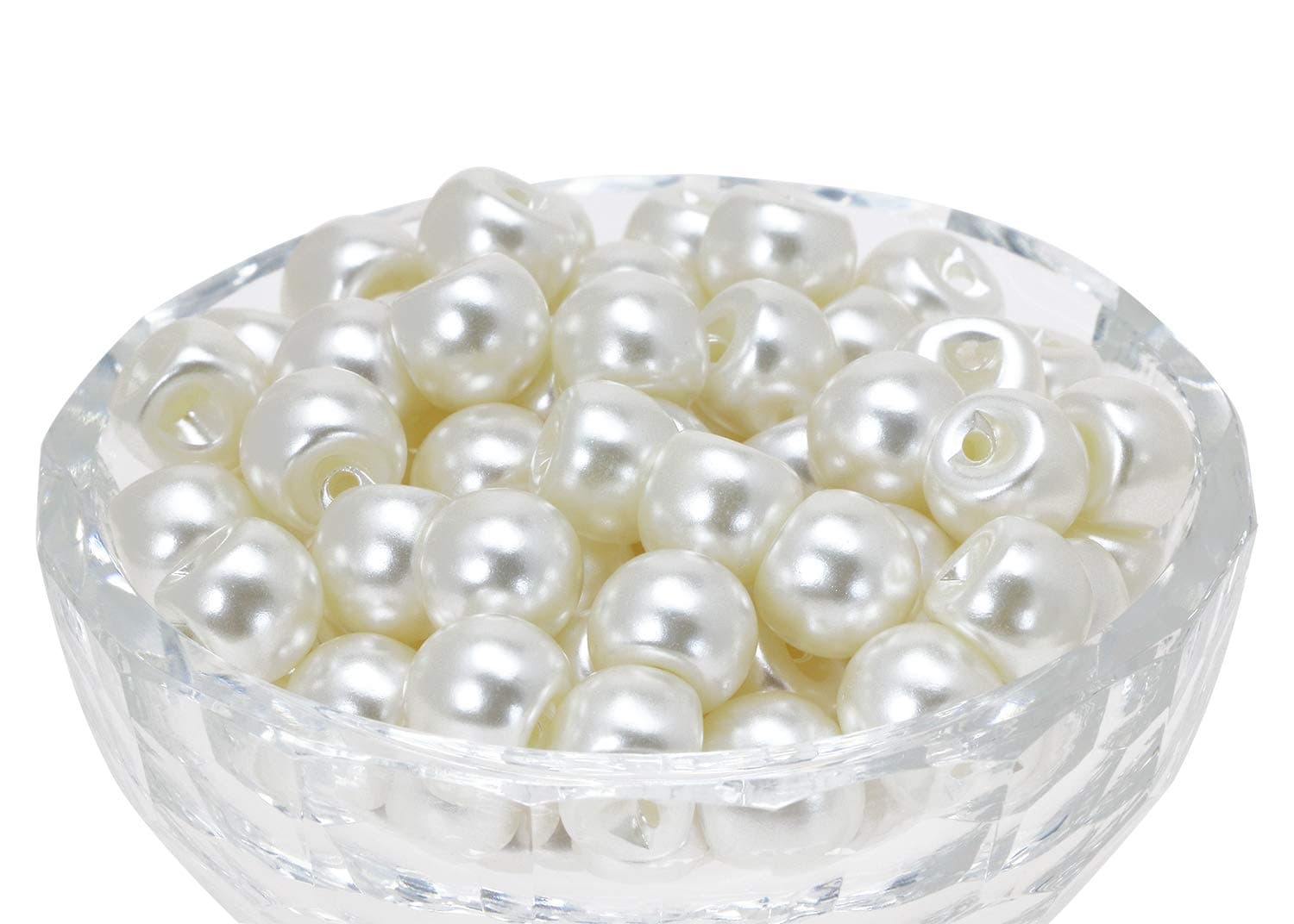 Shapenty Round Plastic Pearl Button Bulk with Hole for DIY Craft Sewing Shirt Skirt Dress Sweater Jacket Wedding Gown Costume Jewelry Gift Supply Accessories Clothing Decoration, 50PCS (Ivory, 10mm)