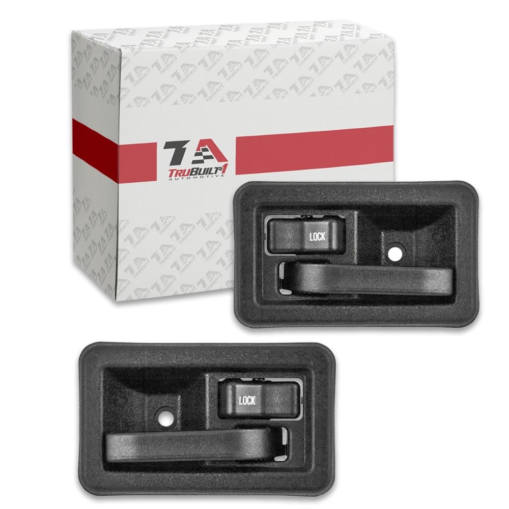 Left and Right Pair Textured Inside Black Door Handles Replacement for 87-02 Wrangler 97-02 Wrangler TJ 84-86 Cherokee T1A 55176477AB 55176476AB