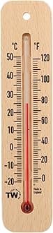 Traditional Wooden Room Thermometer to Measure Room Temperature - Can be Used Indoor or Outdoor and is Ideal for Home, Office, Garden, Greenhouse or Garage