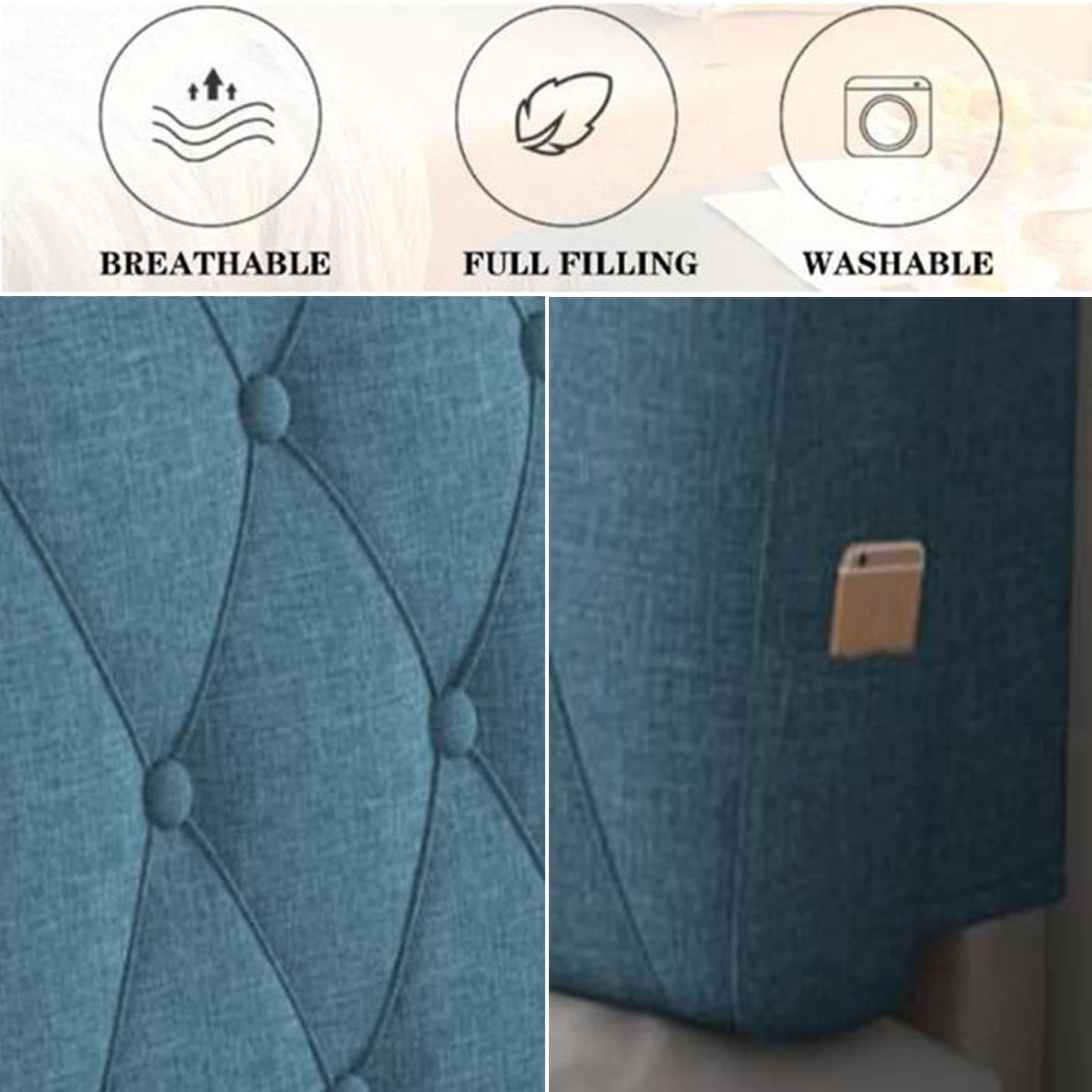 ZZYY Bedside Cushion Bed Backrest Linen Headboard Cushion Support Reading Pillow Bolster for Twin Full Queen King Daybed Bed Bunk Bed Removable Washable,Gray,74.8"/190cm