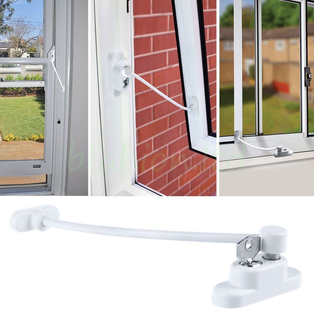 Cable Window Restrictor Security Window Opening Restrictor Child Safety Door Catch (Pack Of 2)