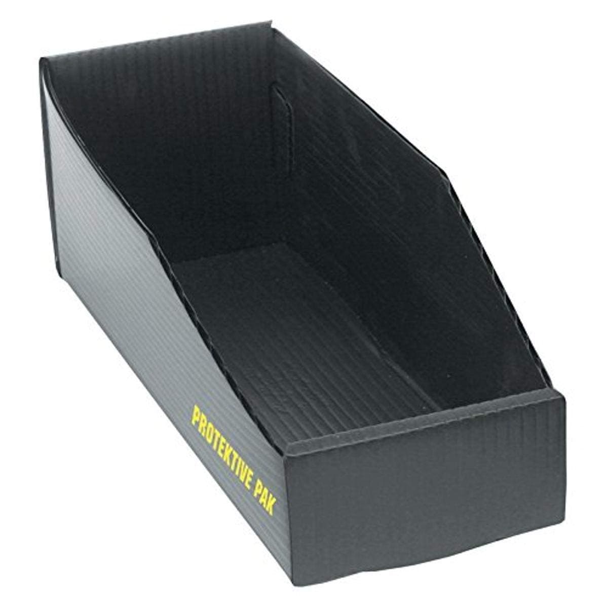 38904 Plastek Open Bin Box, 18" x 4" x 4", Black
