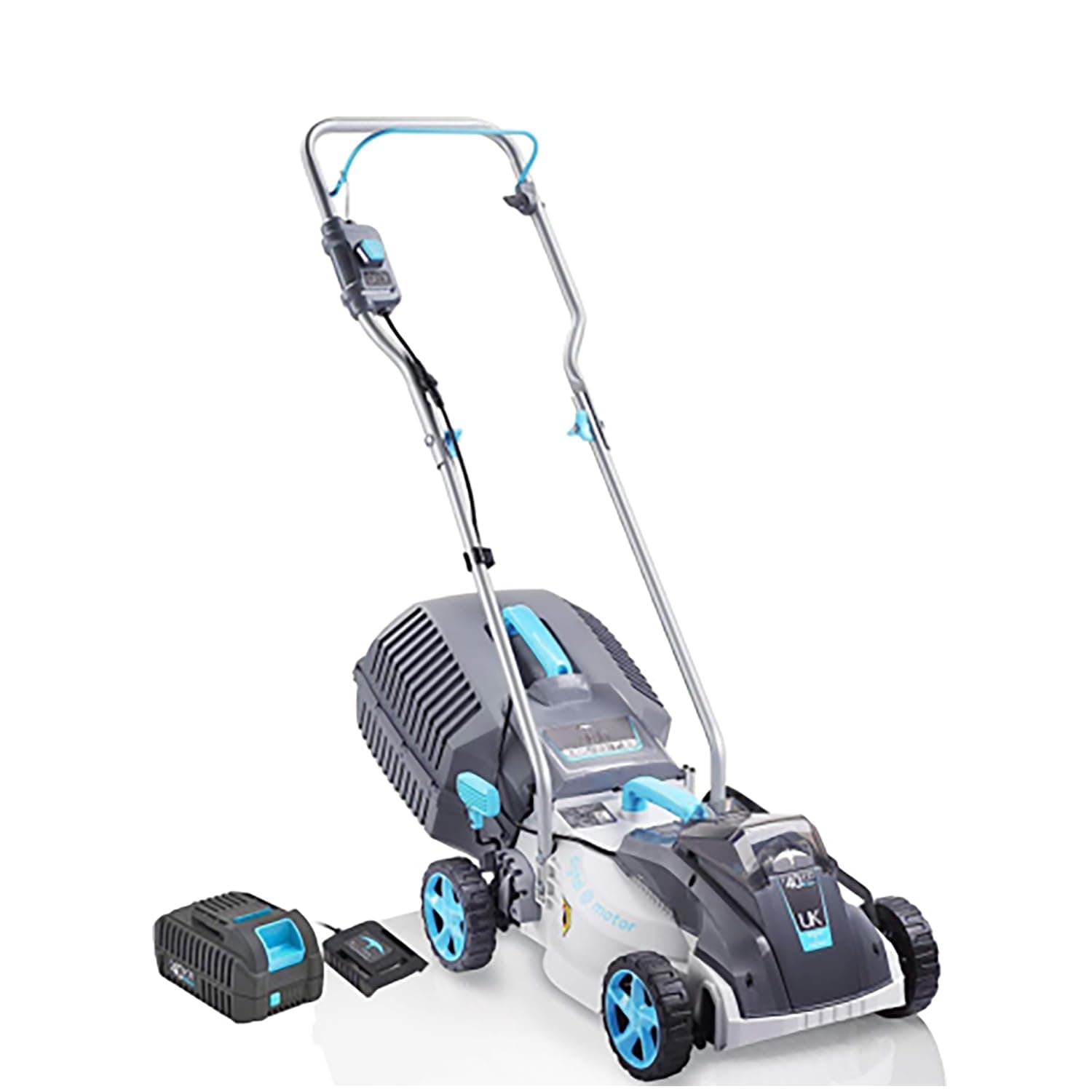 swift Cordless Lawn Mower 40 V 32 cm Cutting Width Battery-Powered Lawnmower with 5 Levels of 20-60 mm Cutting Height, Including 1 x 2.0 Ah Battery and Charger