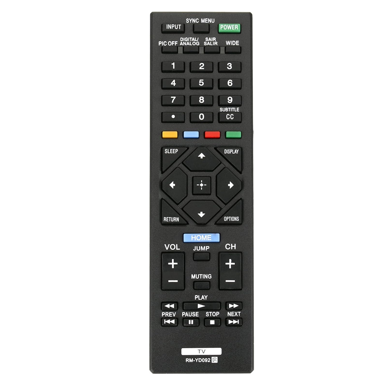 New RM-YD092 Replace Remote Control fit for Sony TV KDL-24R400A KDL-32R400A KDL-32R300B KDL-40R350B KDL-40R380B KDL-40R450 KDL-40R450A KDL-40R471A KDL-46R450