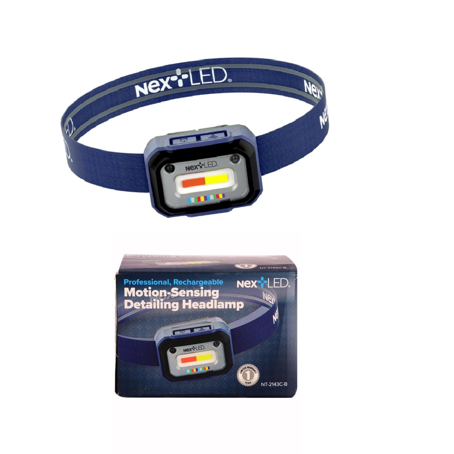 NextLED NT-2143C-B Auto Detail Headlamp - Motion Sensor Light, CRI 95+ Paint Inspection - 3000/4500/6000K, 300 LM, Car Detailing, Paint Correction, Swirl Finder