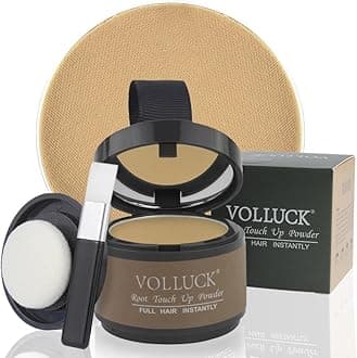 VOLLUCK Root Touch up Powder, Instant Hairline Powder for Thinning Areas and Gray Hair Coverage, Natural and Non-greasy Root Cover up for Women and Men (Blonde, 0.14 Ounce)