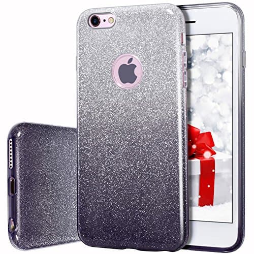 MILPROX Case Compatible with iPhone 6/6S, Bling Glitter Pretty Sparkle 3 Layer Hybrid Anti-Slick/Protective/Soft Slim TPU Case Compatible with iPhone 6s/6