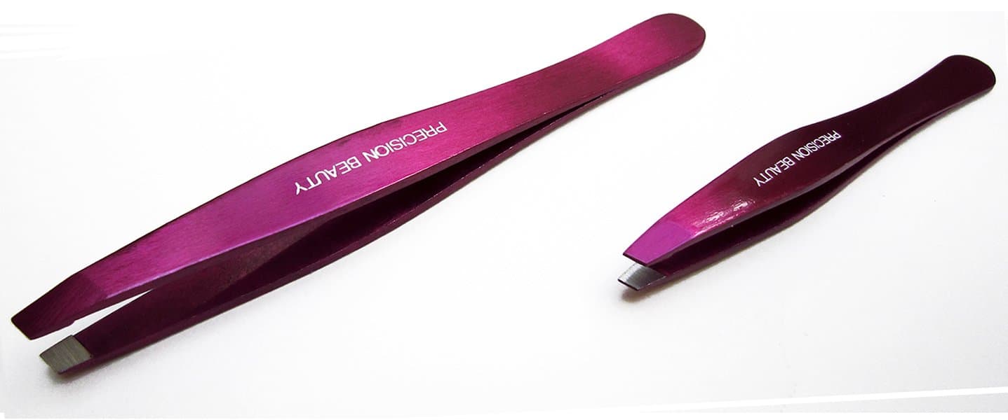 Precision Beauty Slanted Electroplated Tweezer Set