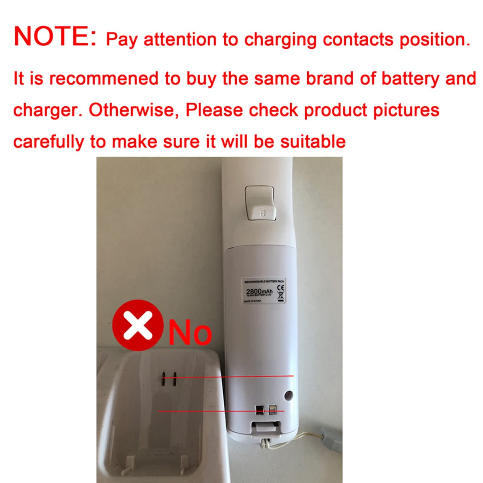 CICMOD 2x Capacity 2800mAh Rechargeable Battery for Wii Remote Controller White