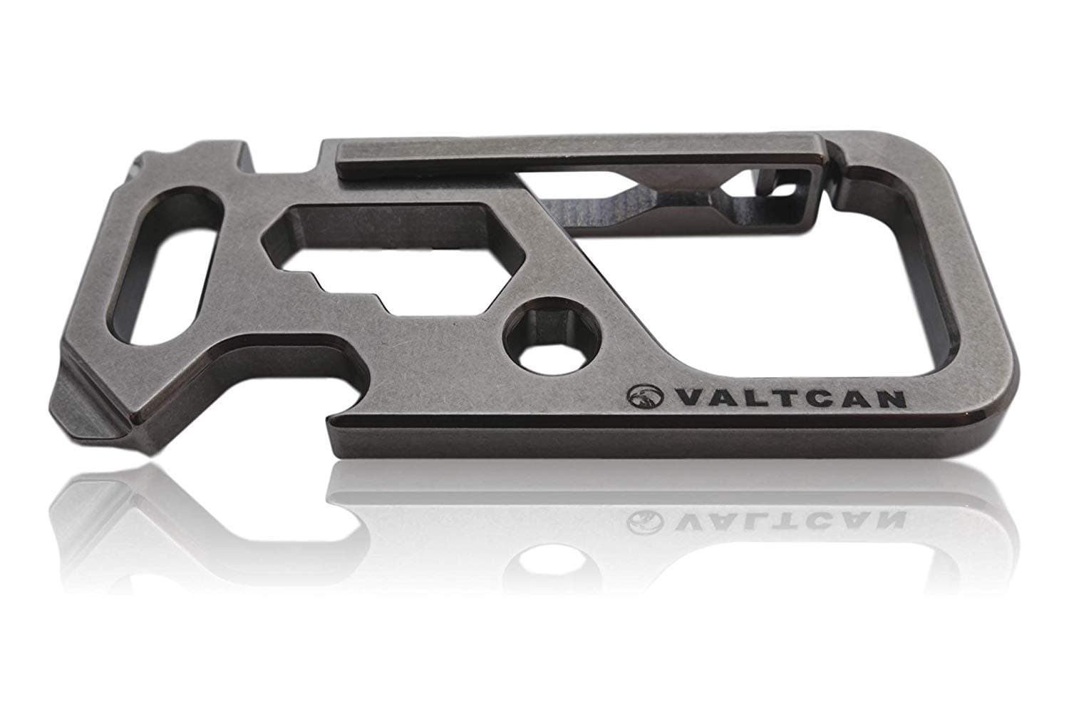ValtcanTitanium Carabiner Multi Tool Key Chain Holder Glossy Stonewash