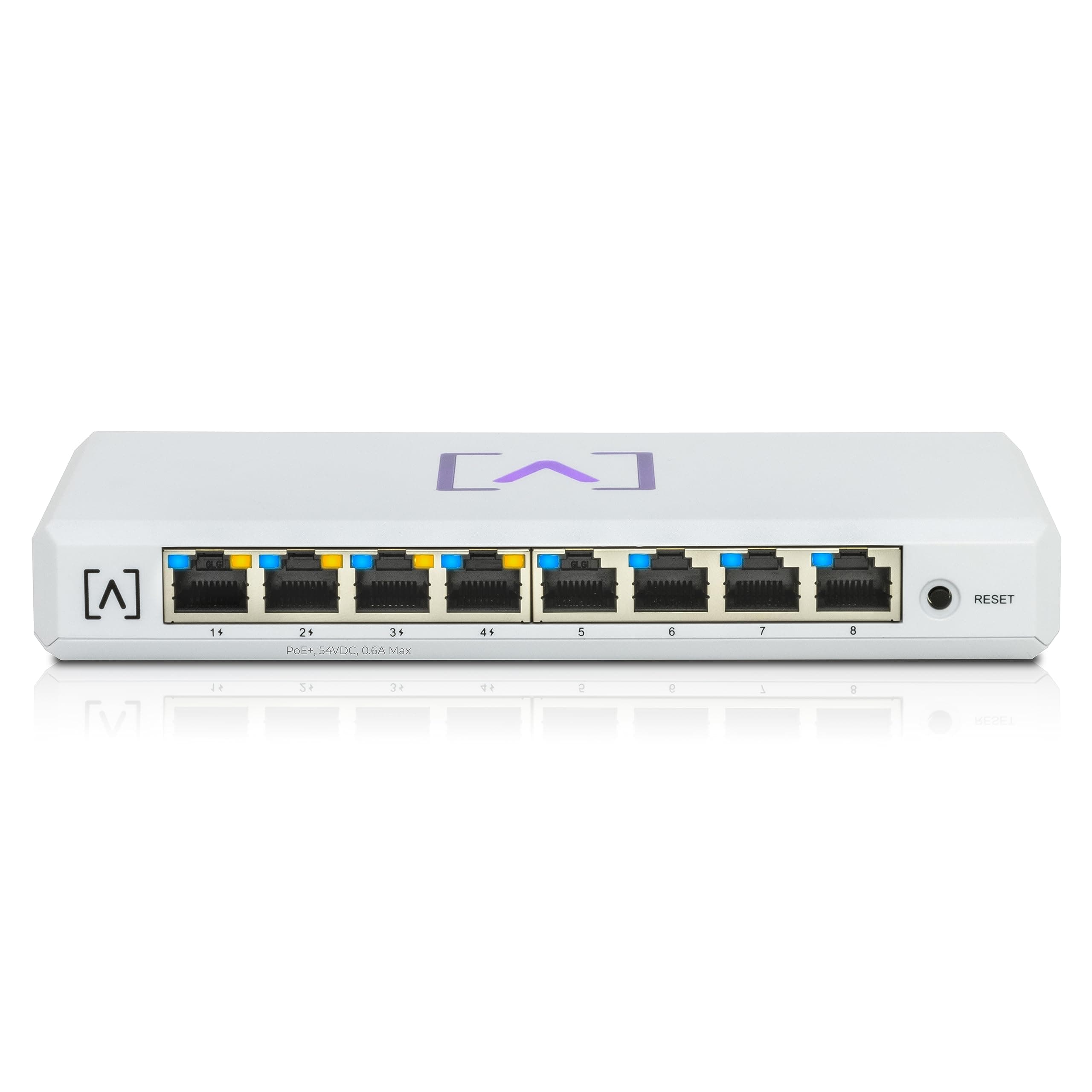 S8-POE 8-Port Cloud-Managed Switch with 4 PoE+ Ports | 60W PoE Budget | Desktop or Wall Mount