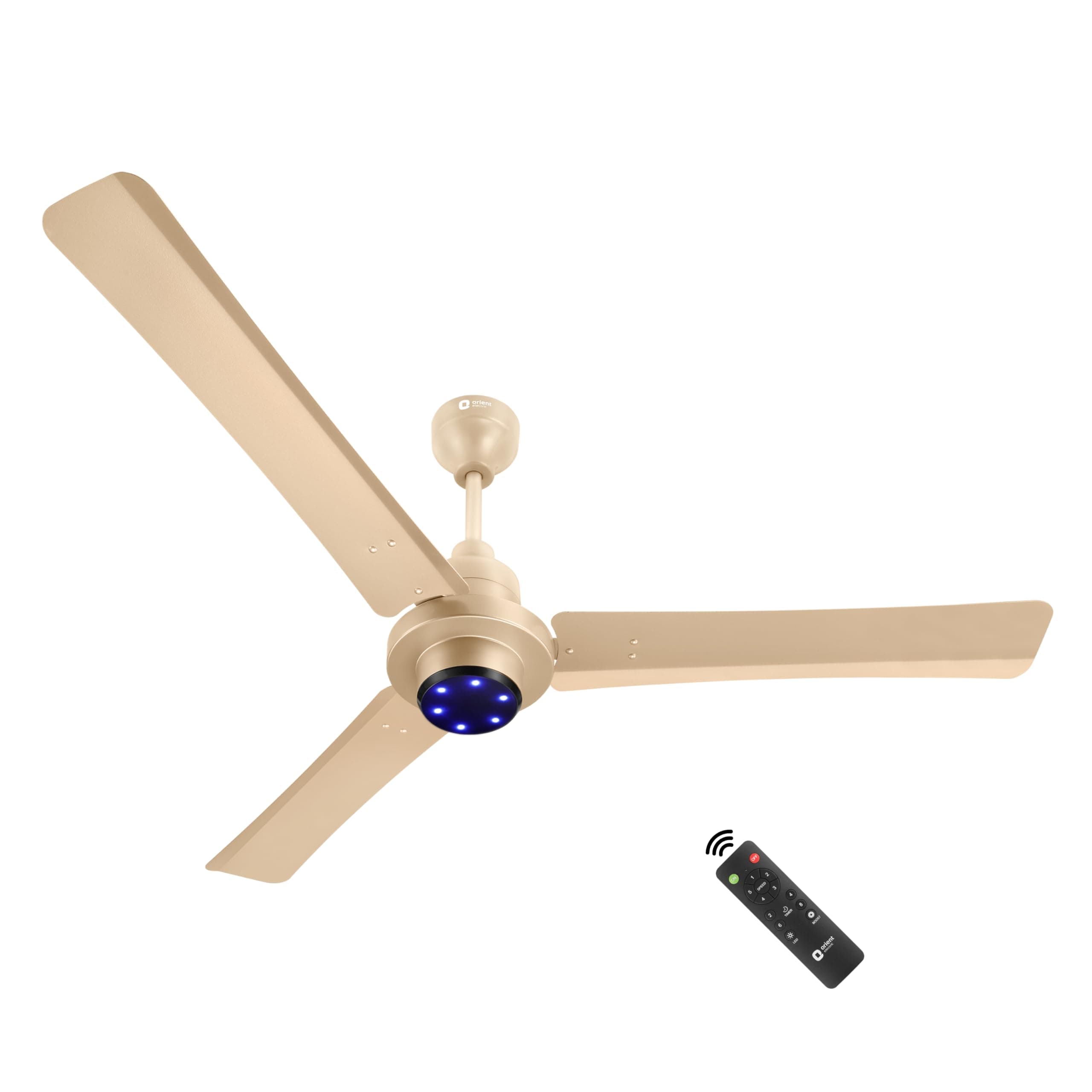 - I Tome Pro 1400 mm BLDC Ceiling Fan with Remote | BEE 5-star rated Energy Saving Fan | 3-year warranty by Orient | (Topaz Gold)