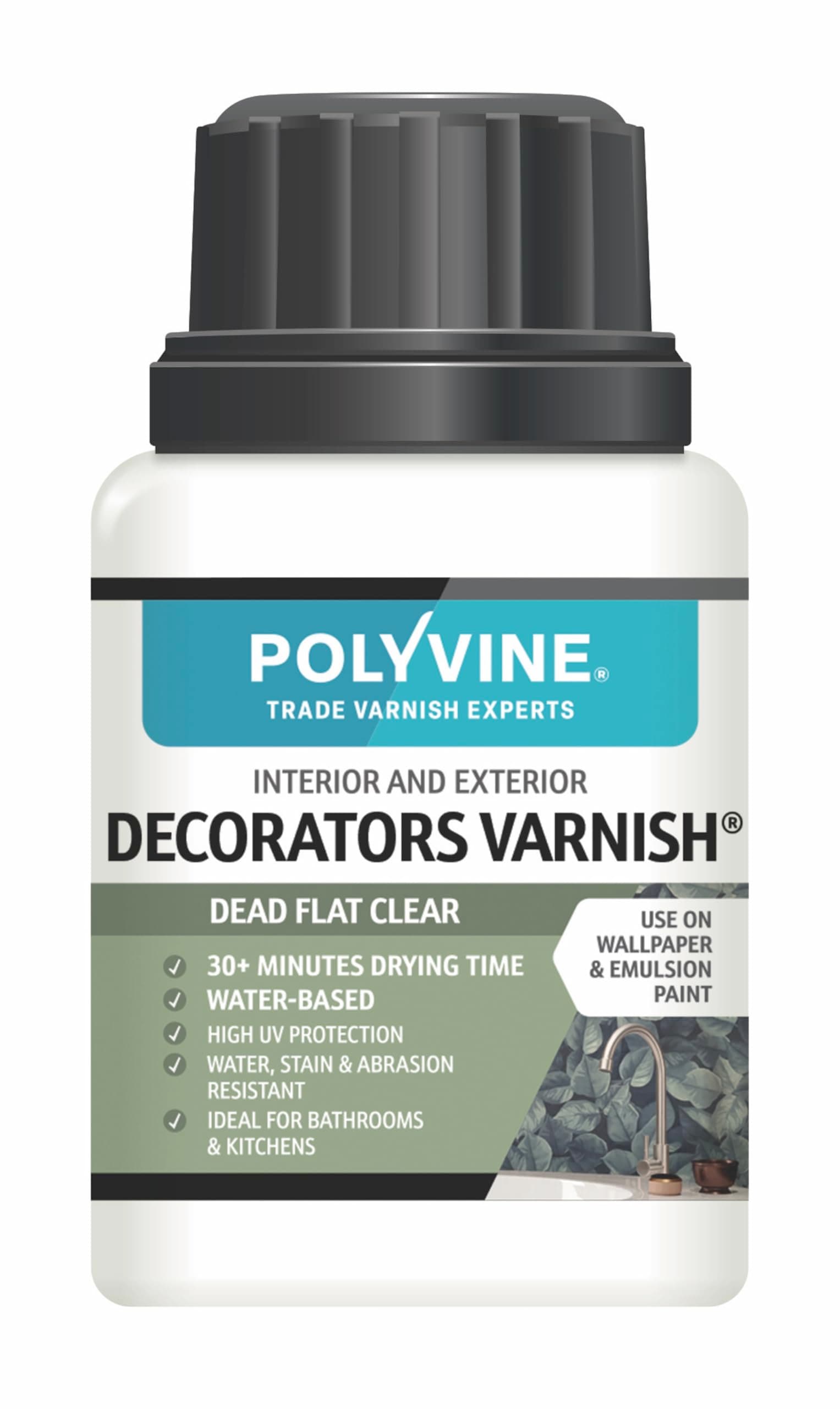 Decorators Varnish Dead Flat – Water Resistant Clear Varnish with UV Protection - Seals and Protects Emulsion, Acrylic Paint, Wallpaper, Wood, Furniture, Plaster & Fabric, 100ml