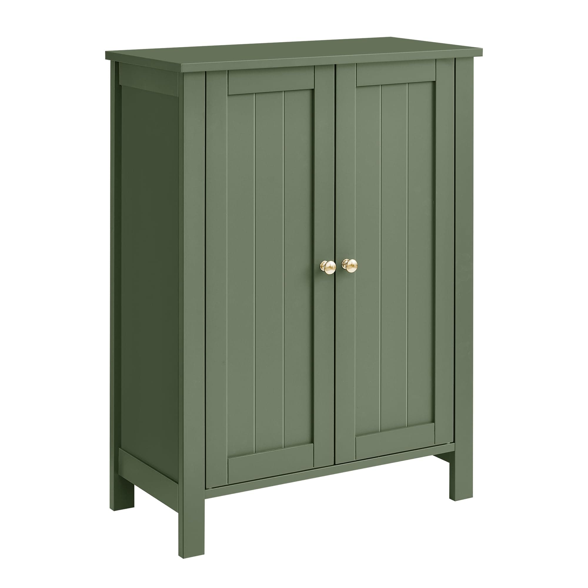 VASAGLE Floor Storage Cabinet, Freestanding Storage Unit with 2 Adjustable Shelves, for Bathroom Living Room Dining Kitchen, 11.8 x 23.6 x 31.5 Inches, Forest Green UBCB060C01