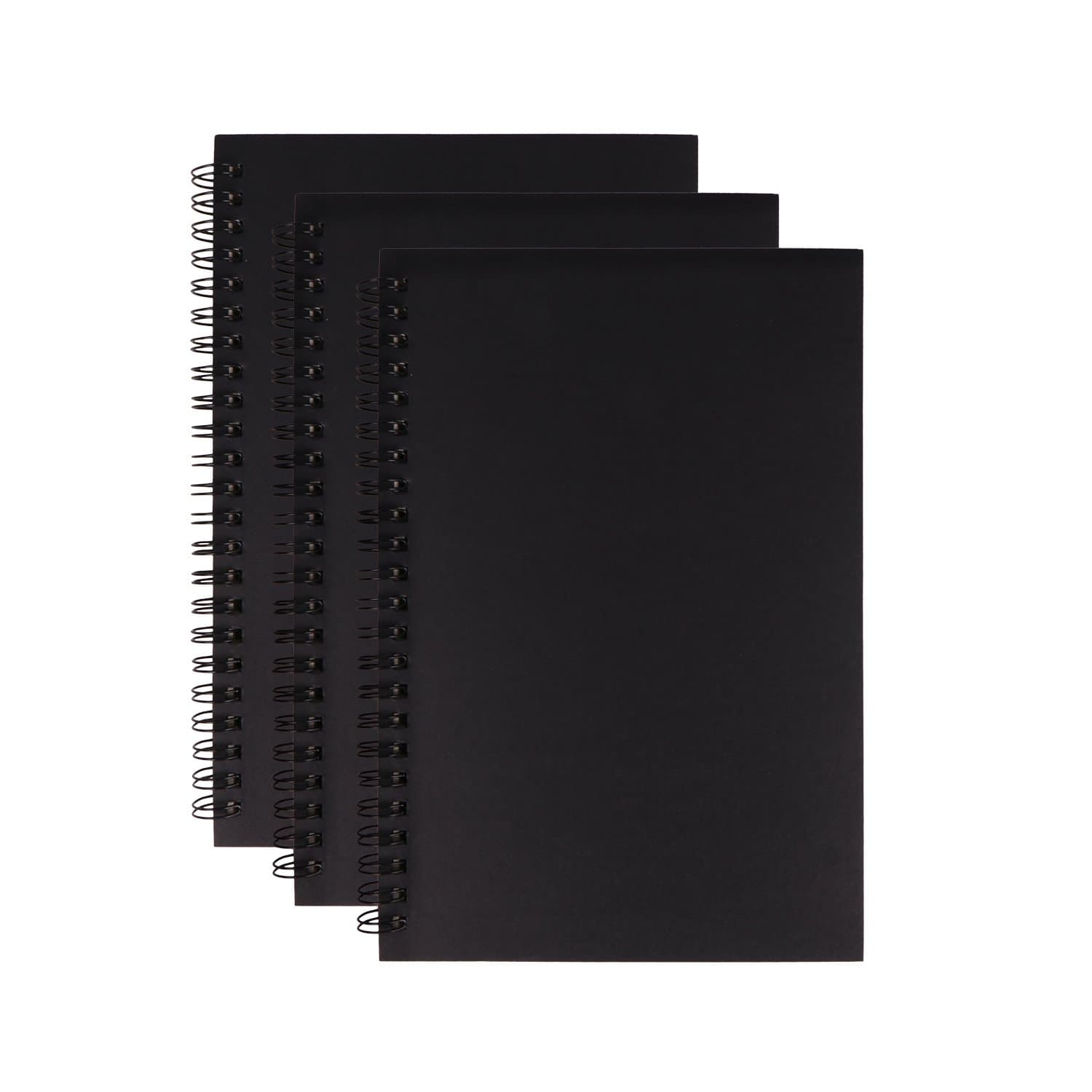 3 Pack Spiral Notebook, Sketch Pad Unlined Planner Travel Diary Blank Writing Journal for Drawing Doodling, 5 x 7inch, 100 Pages Per Book